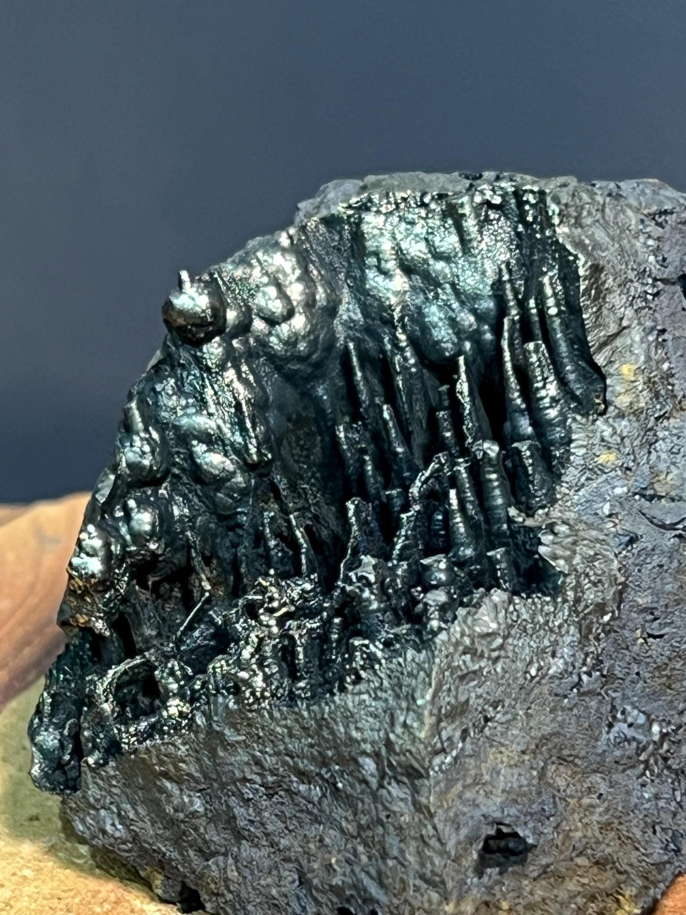 Showy Golden Color Stalactite Goethite Specimen - Crystal Gemstone AE 
