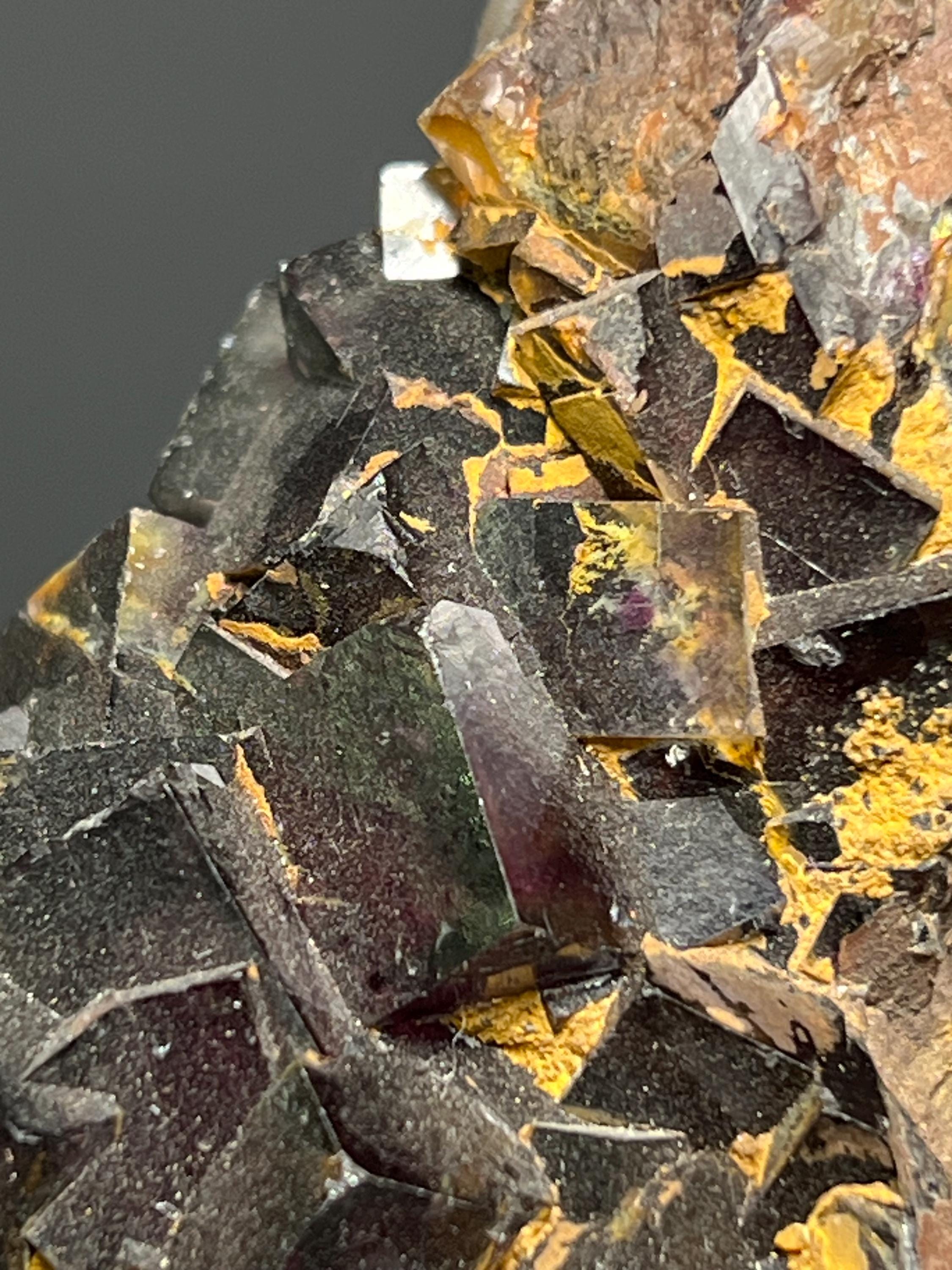 Dark Purple Fluorite Specimen, 216gram - Crystal Gemstone AE 