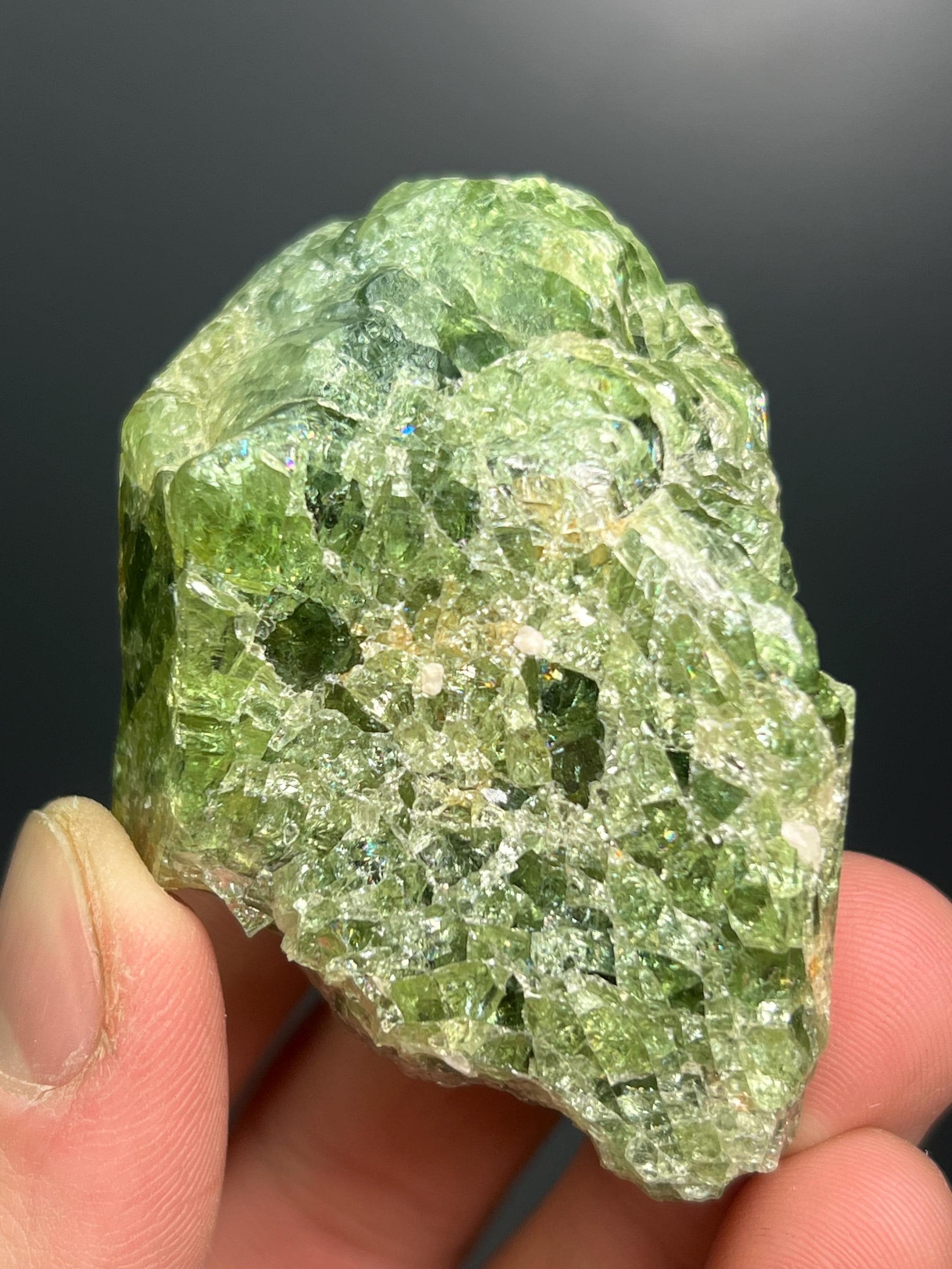 Fluorapatite Var. Apatite And Calcite Specimen - Crystal Gemstone AE 