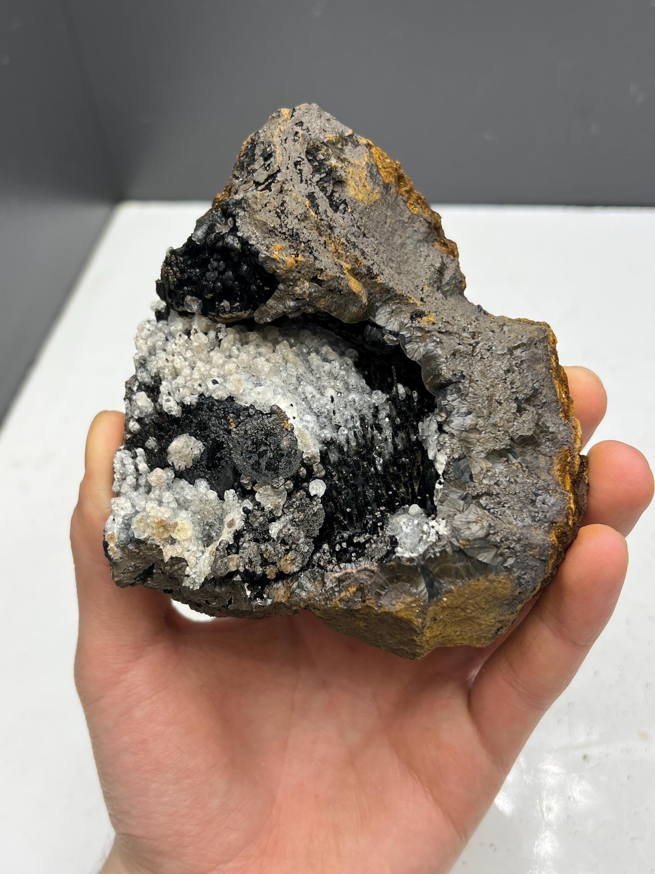 Crystal Calcite on Hematite, Turkish Mineral Specimen - Crystal Gemstone AE 