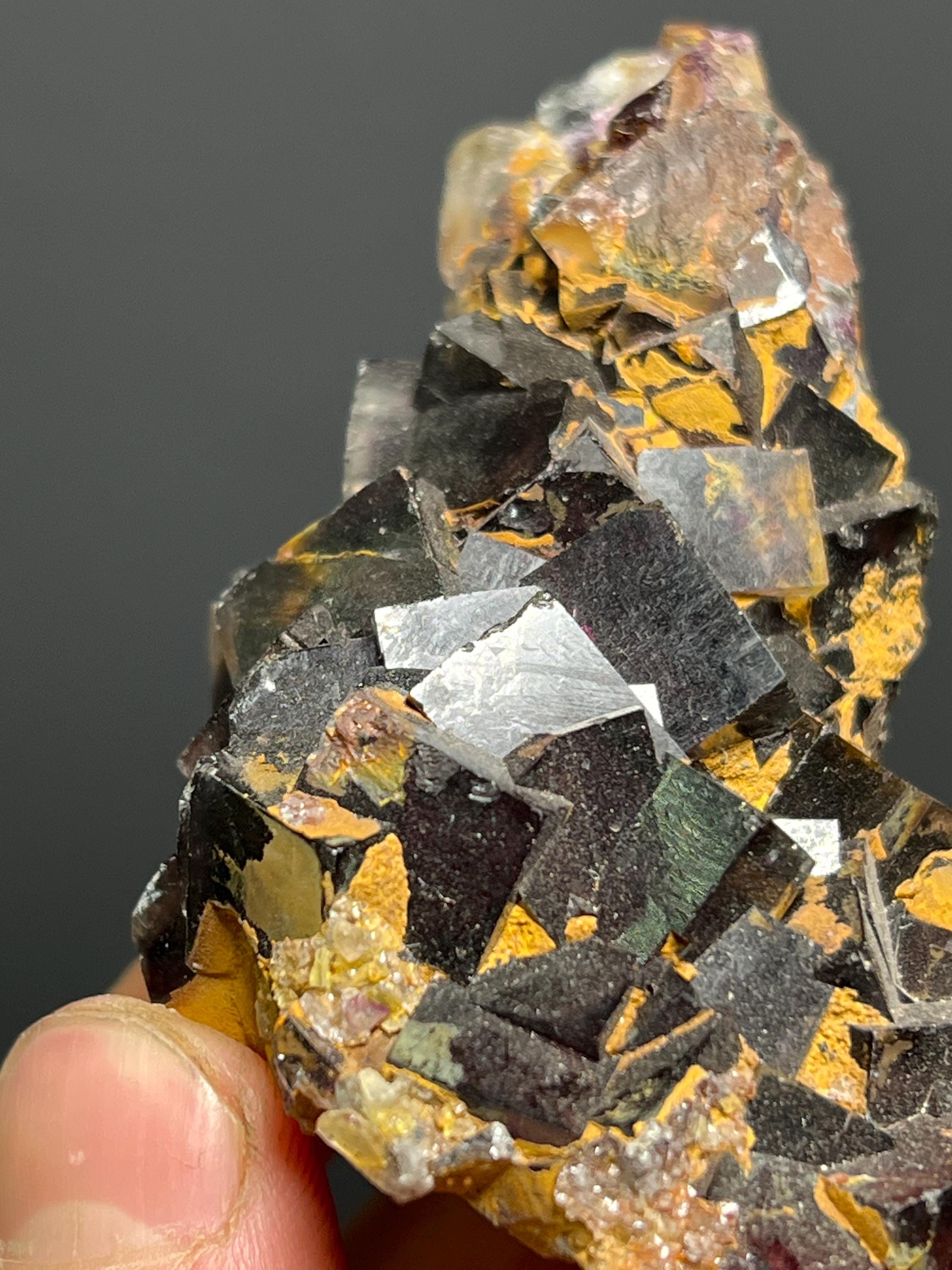 Dark Purple Fluorite Specimen, 216gram - Crystal Gemstone AE 