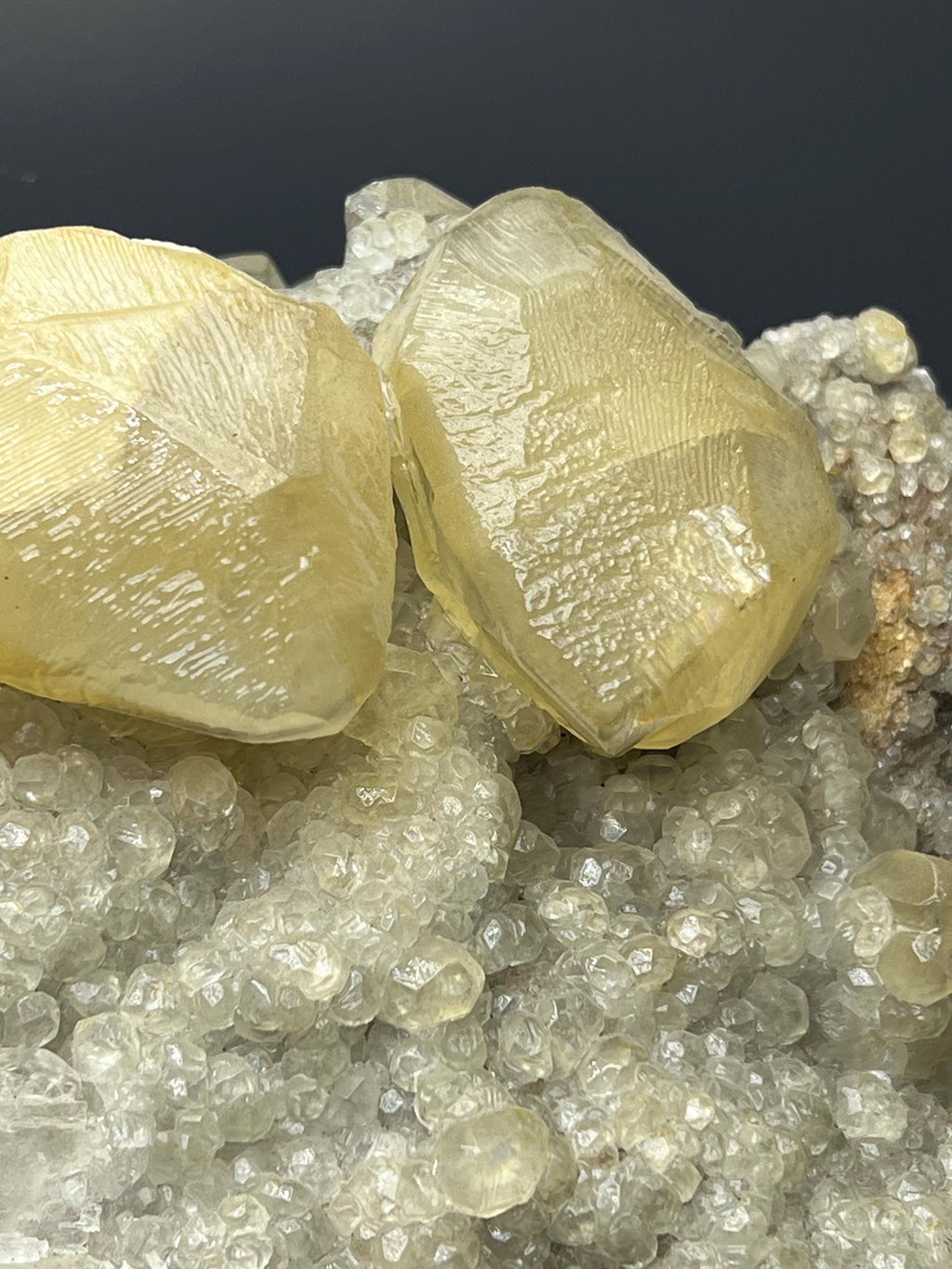 Very Showy, Crystal Calcite With Golden Yellow Calcite Balls - Crystal Gemstone AE 