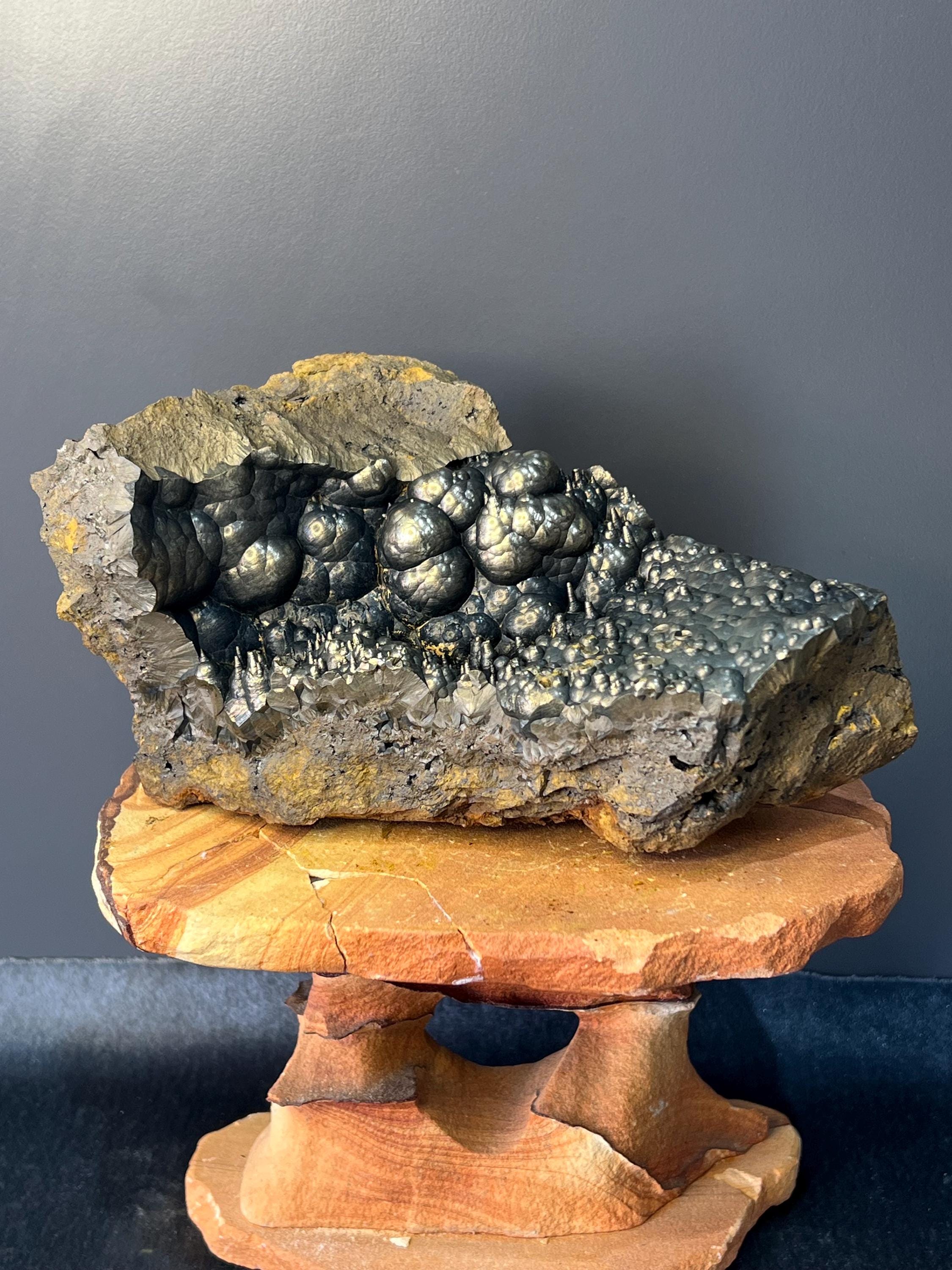 Golden Goethite Specimen, Stalactites and Botryoidal Formation, Turkey - Crystal Gemstone AE 