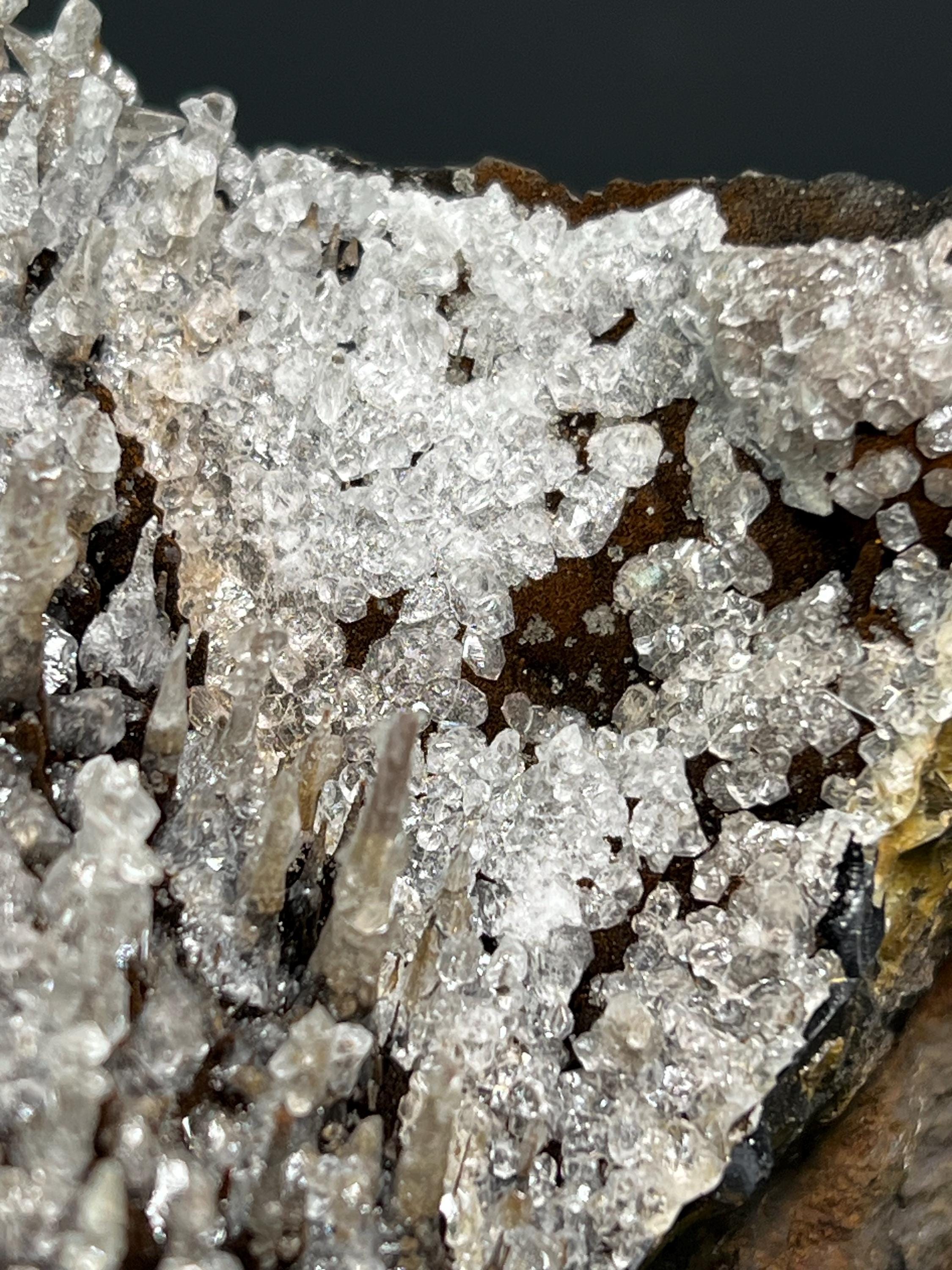 Museum Grade Crystal Calcite And Barite With Stalactite Goethite - Crystal Gemstone AE 
