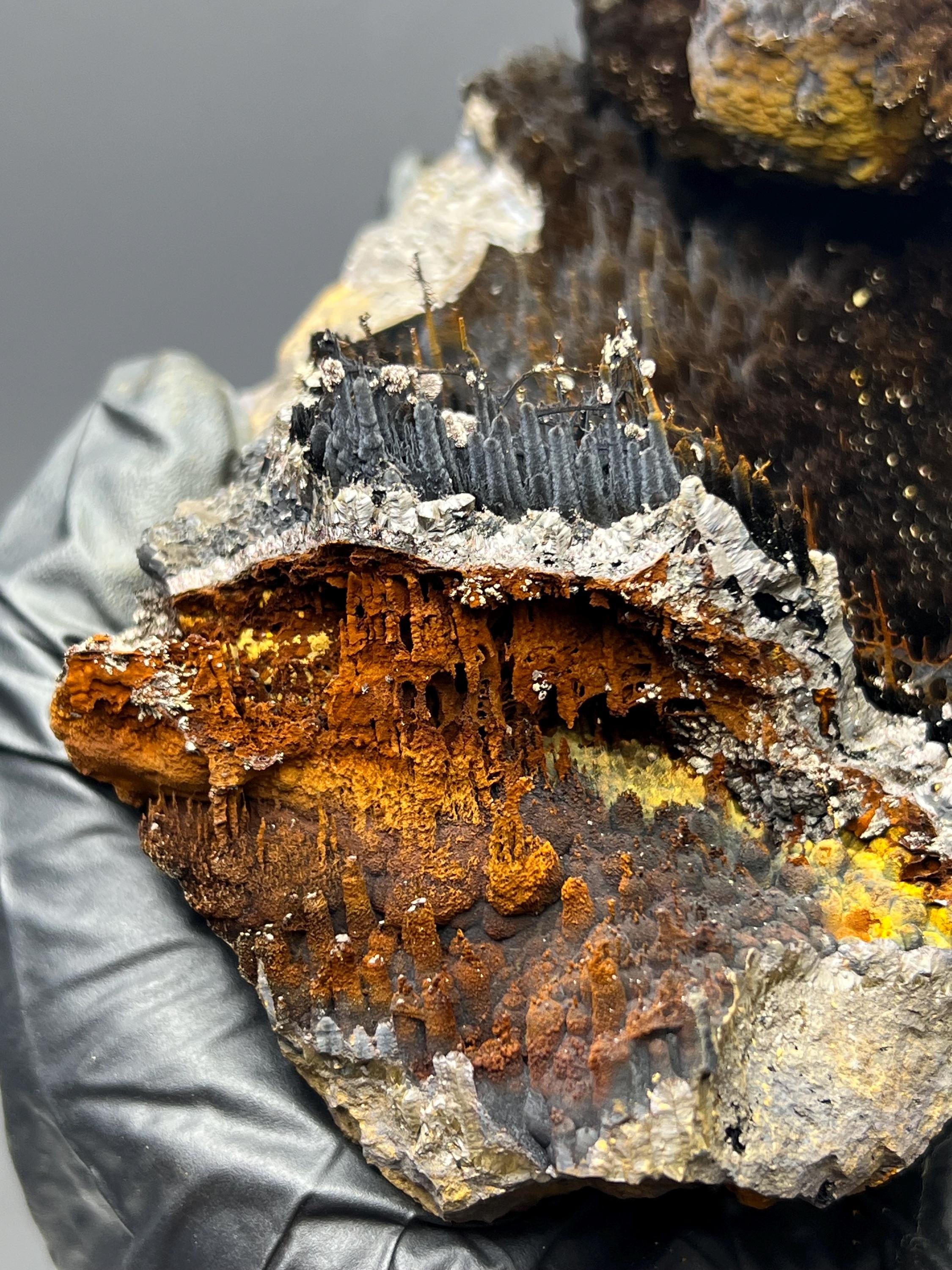 Museum Grade, Cave Shaped Limonite And Specularite On Stalactite Goethite Specimen, For Special Collection - Crystal Gemstone AE 