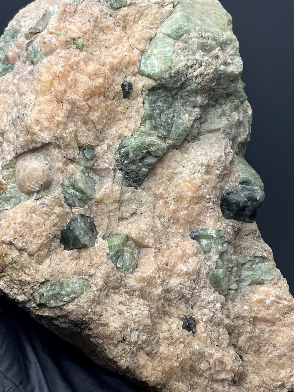 Apatite And Biotite With Pink Calcite (Apatite-Rich Skarn) Fluorapatite - Crystal Gemstone AE 