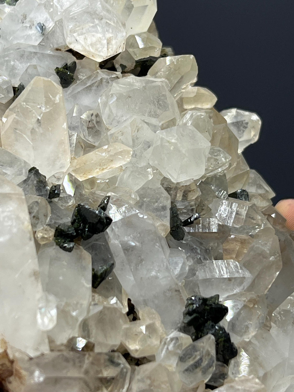 Epidote Quartz Specimen - Crystal Gemstone AE 