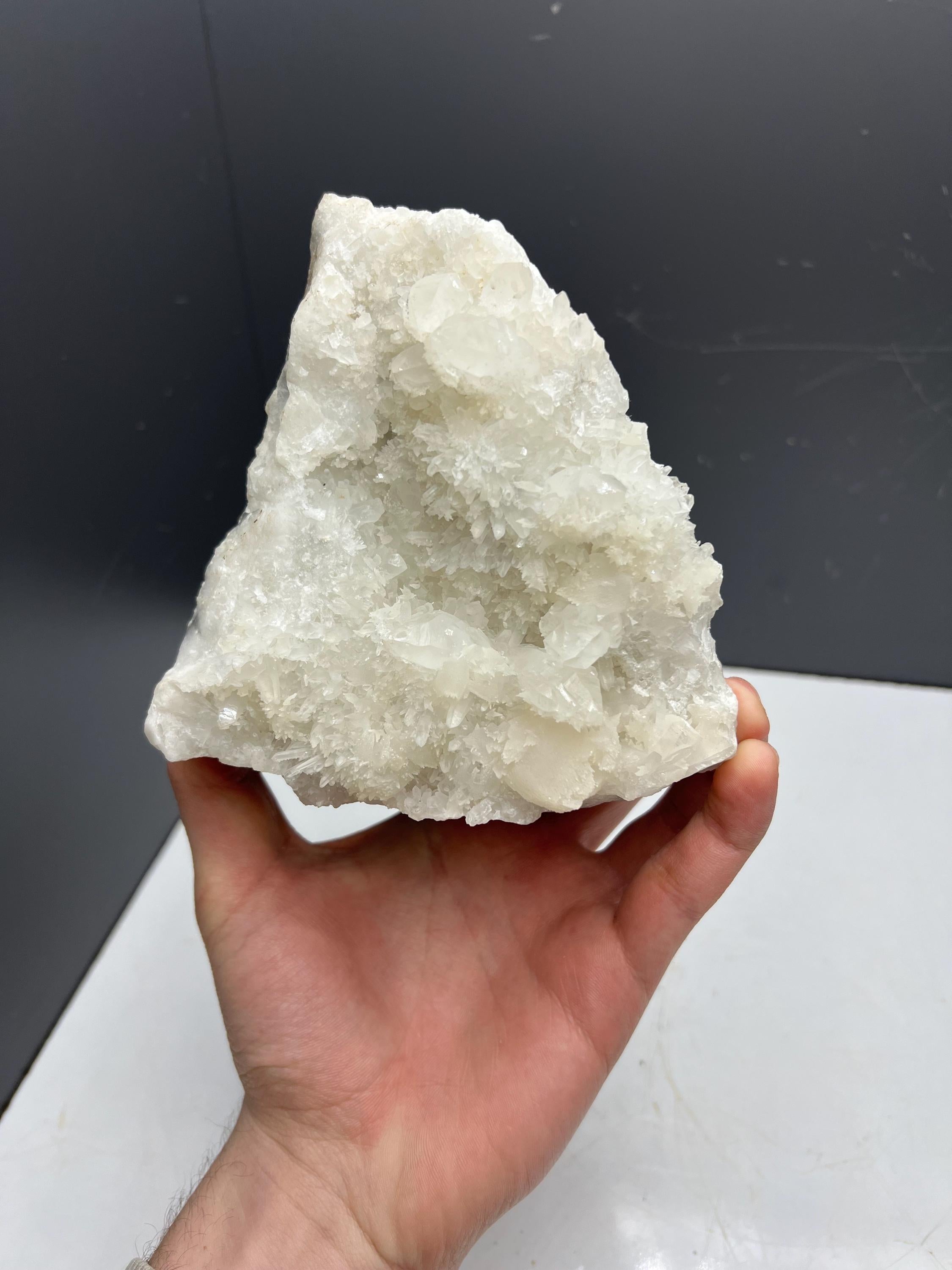 Large Size, Crystal Calcite With Crystal Quartz - Crystal Gemstone AE 