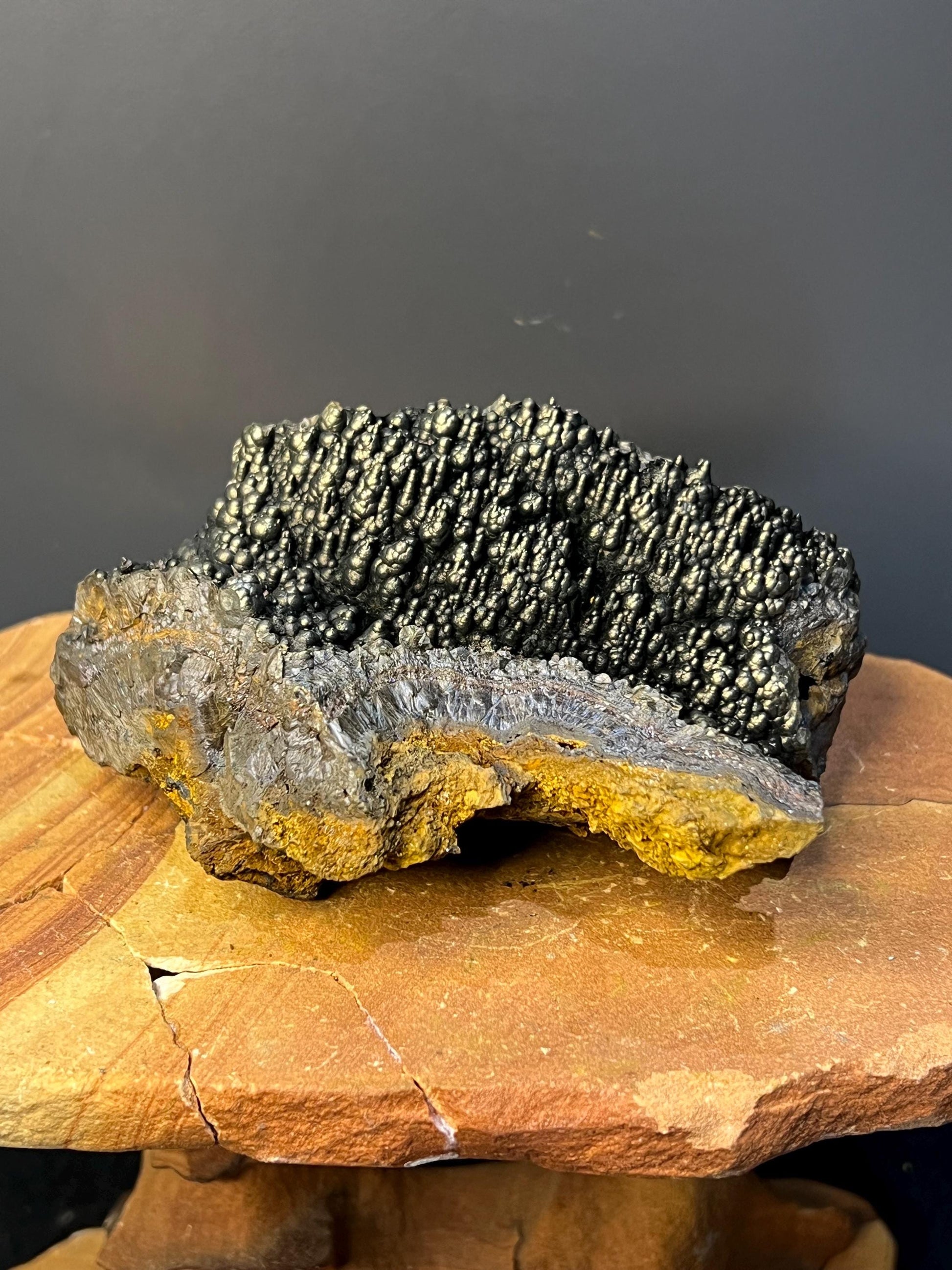Museum Grade! Very Special Golden Color Stalactite Goethite Specimen, For Special Collection - Crystal Gemstone AE 