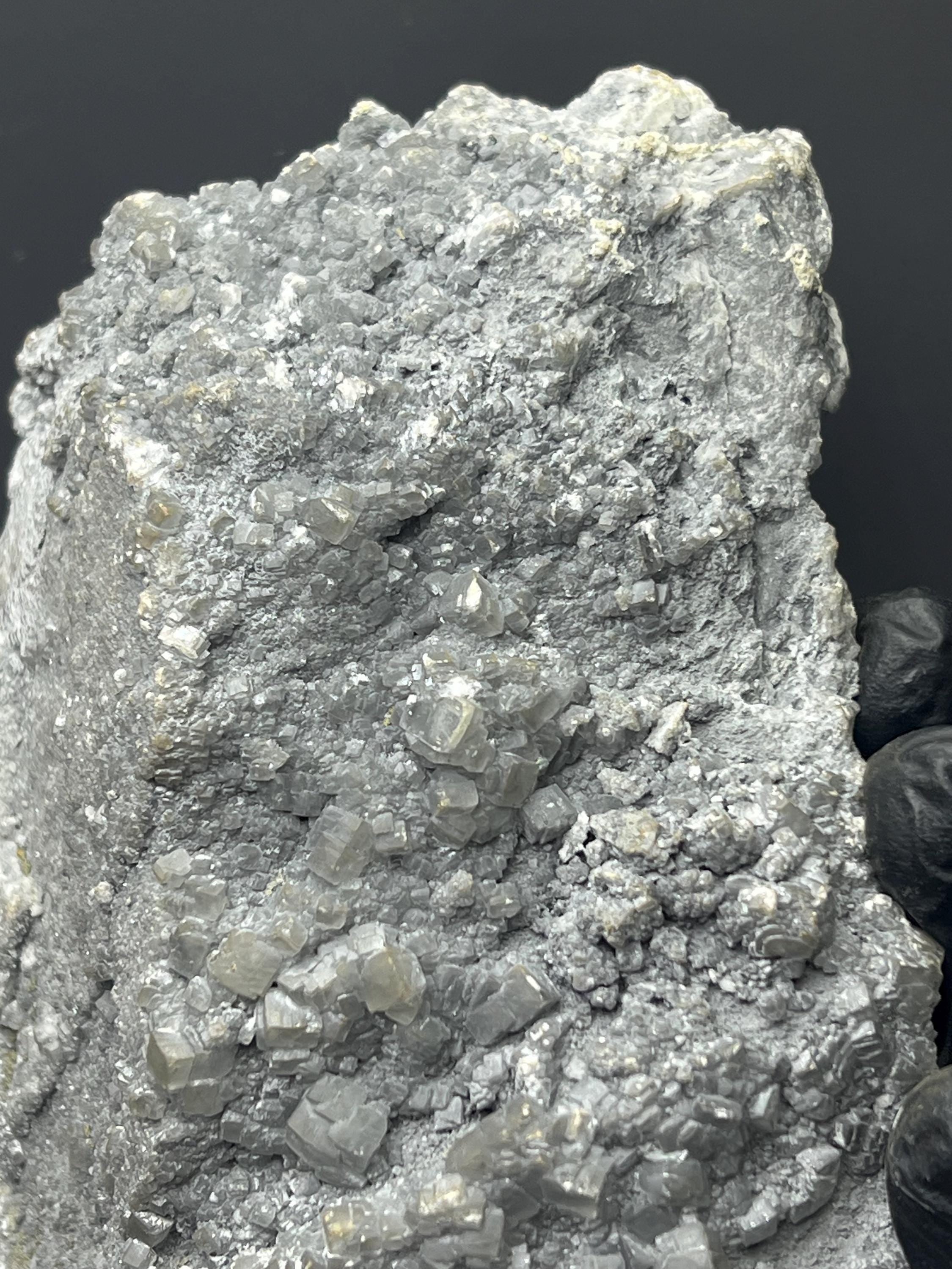 Special Cubic Clear Crystal Calcite On Gray Calcite - Crystal Gemstone AE 