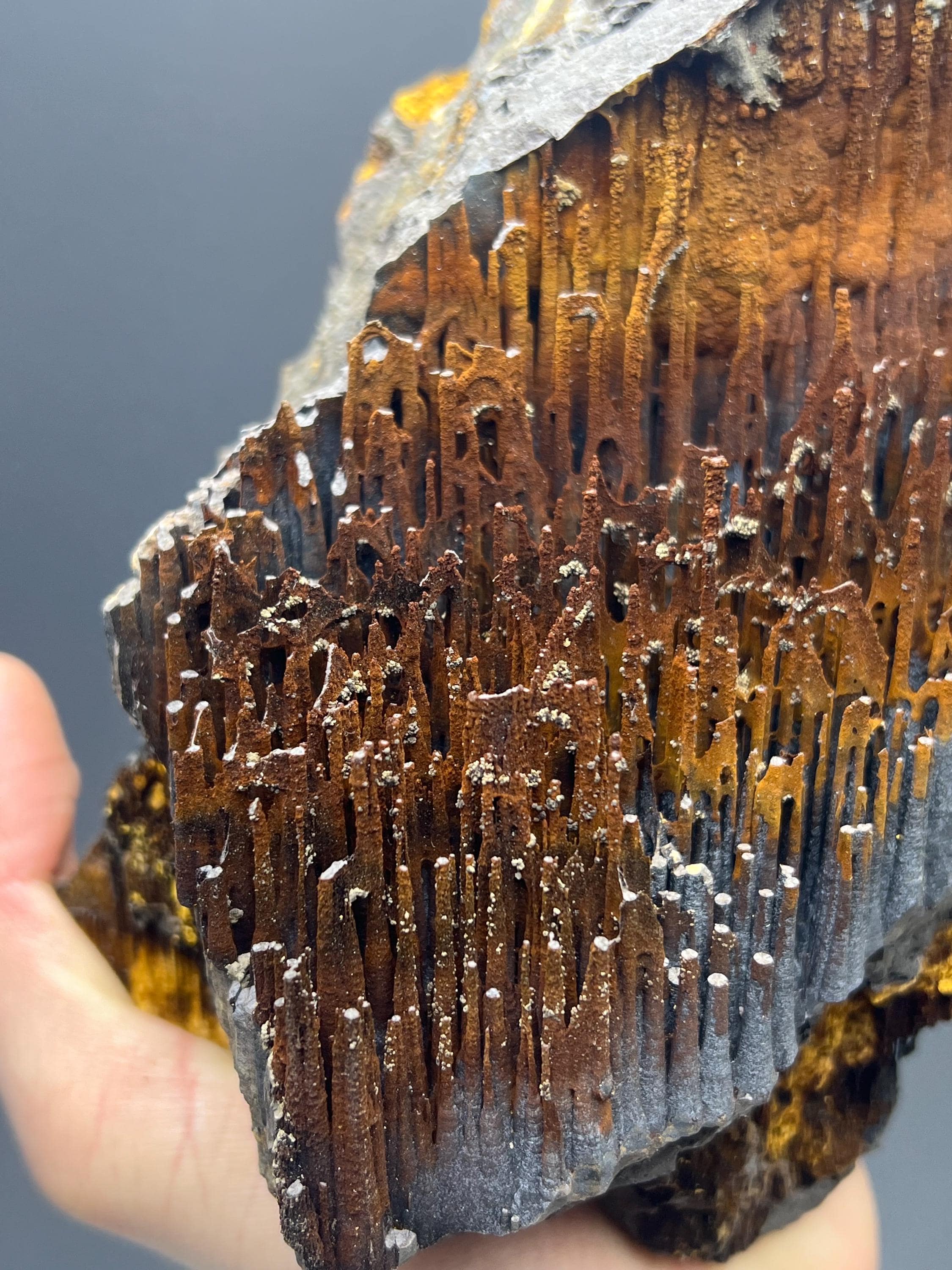 Museum Grade, Limonite With Velvet Function Stalactite Goethite, For Special Collection - Crystal Gemstone AE 