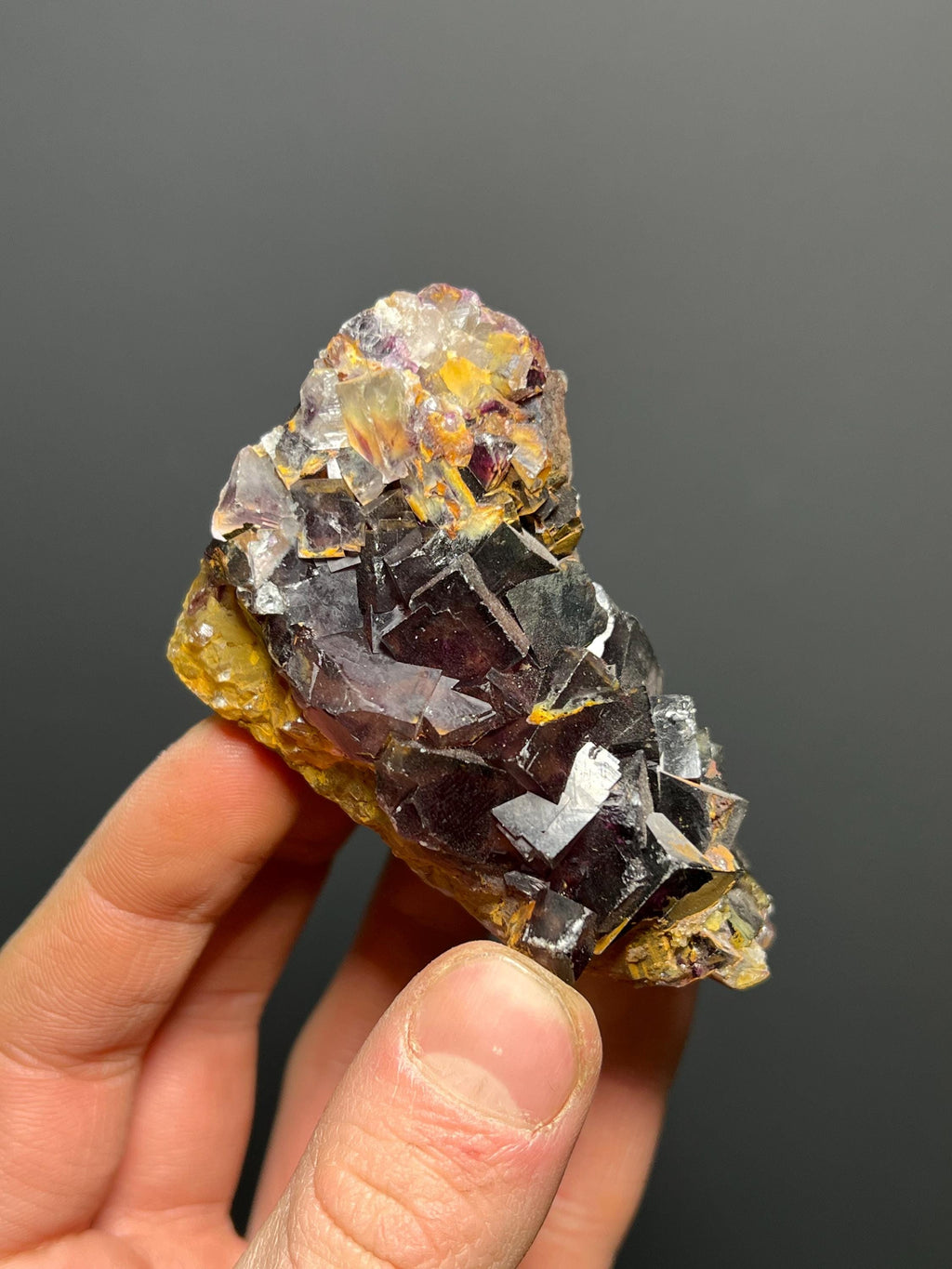 Dark Purple Fluorite Specimen, 216gram - Crystal Gemstone AE 