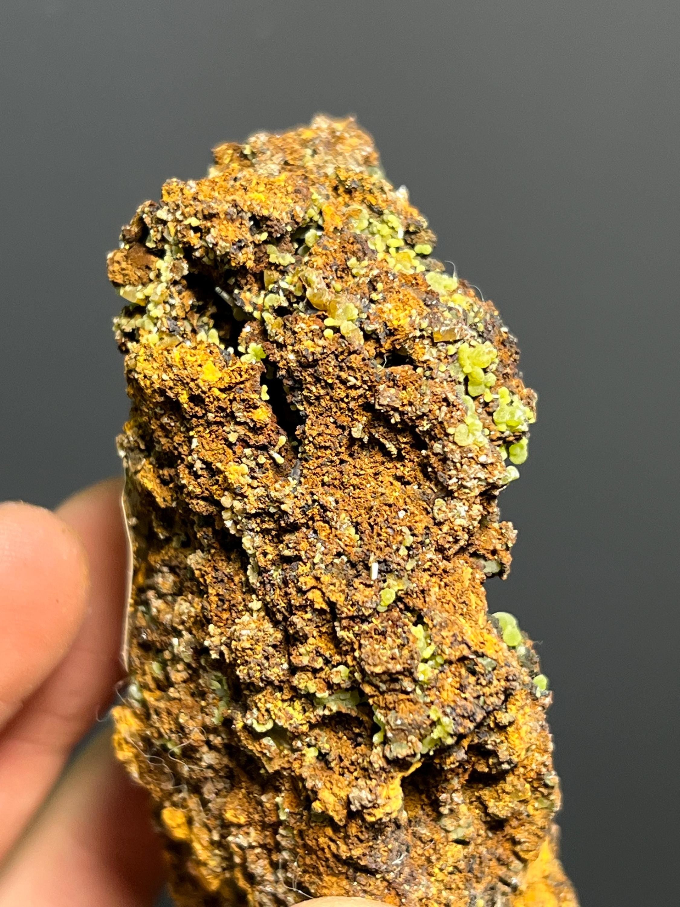 Mexican Mimetite Specimen – Botryoidal Mineral, Honey-Yellow Crystals - Crystal Gemstone AE 