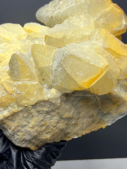 Large Size Very Special Two Sided Golden Yellow Crystal Calcite Specimen