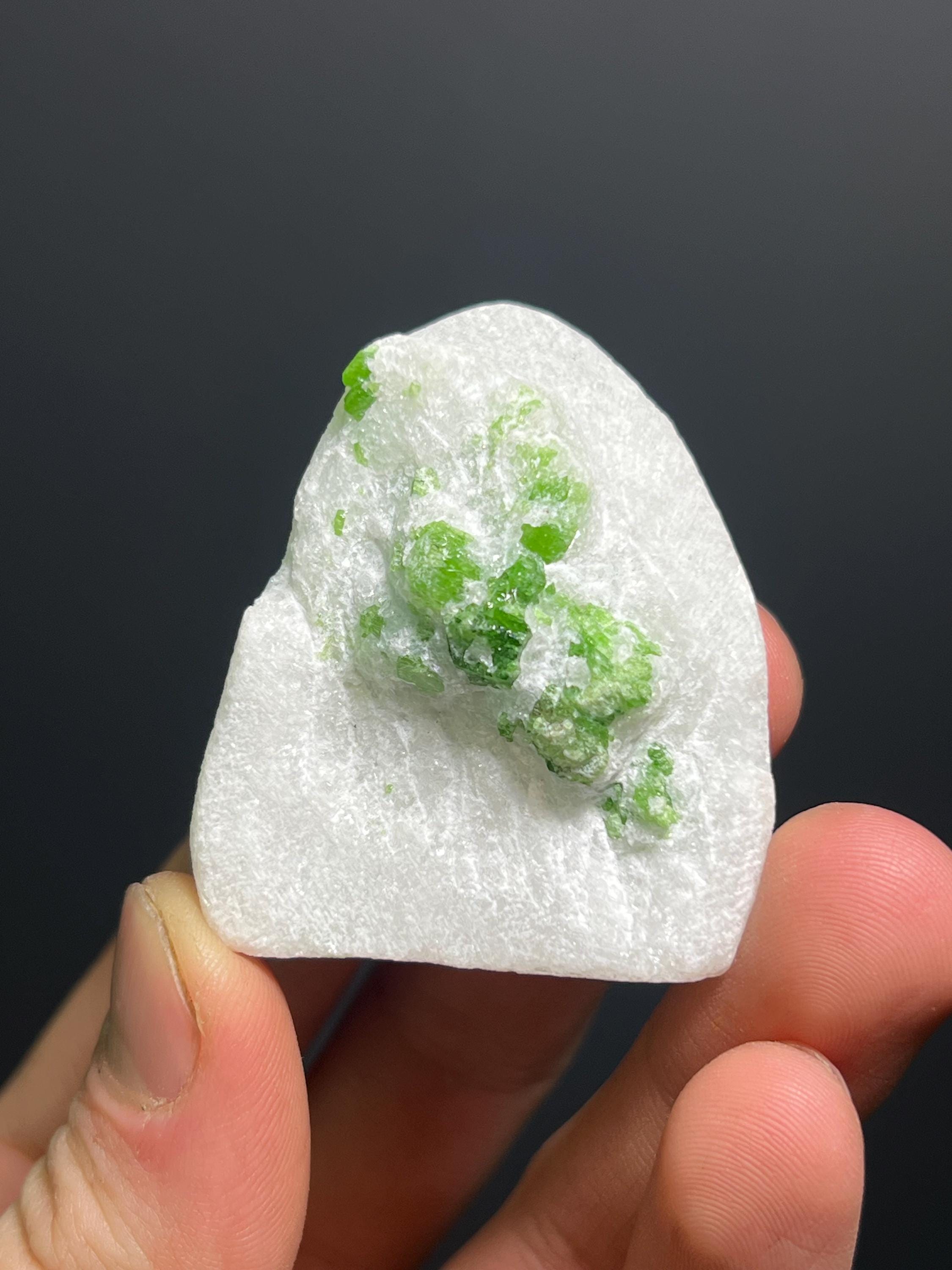 Pargasite On Marble Specimen, 60gram - Crystal Gemstone AE 