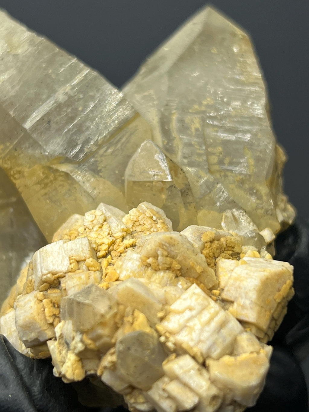 Smoky Quartz & Ortochlase - Crystal Gemstone AE 