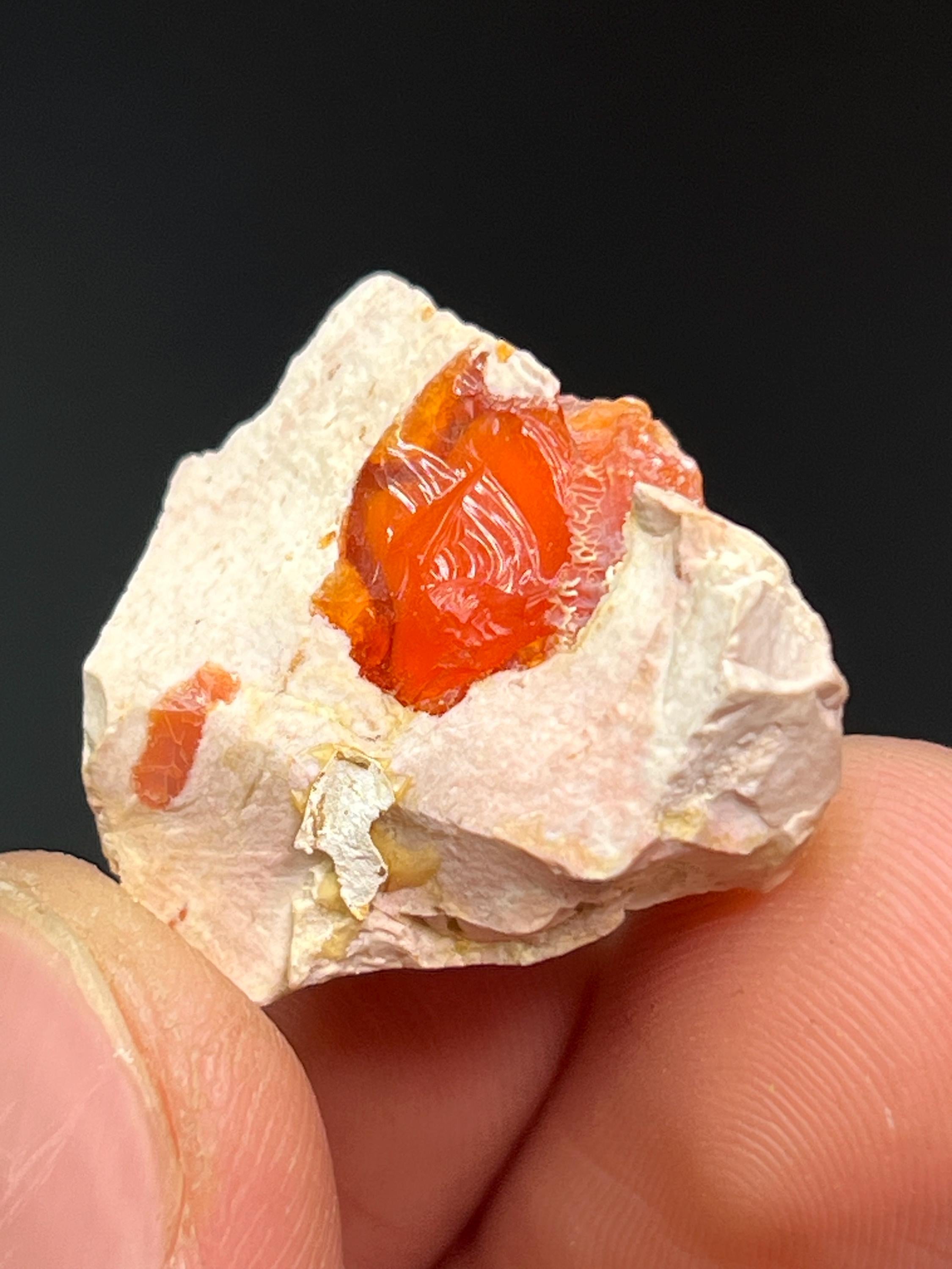 Fire Opal Specimen - Crystal Gemstone AE 