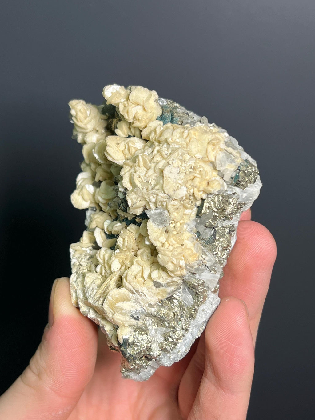 Calcite And Quartz With Chalcopyrite - Crystal Gemstone AE 