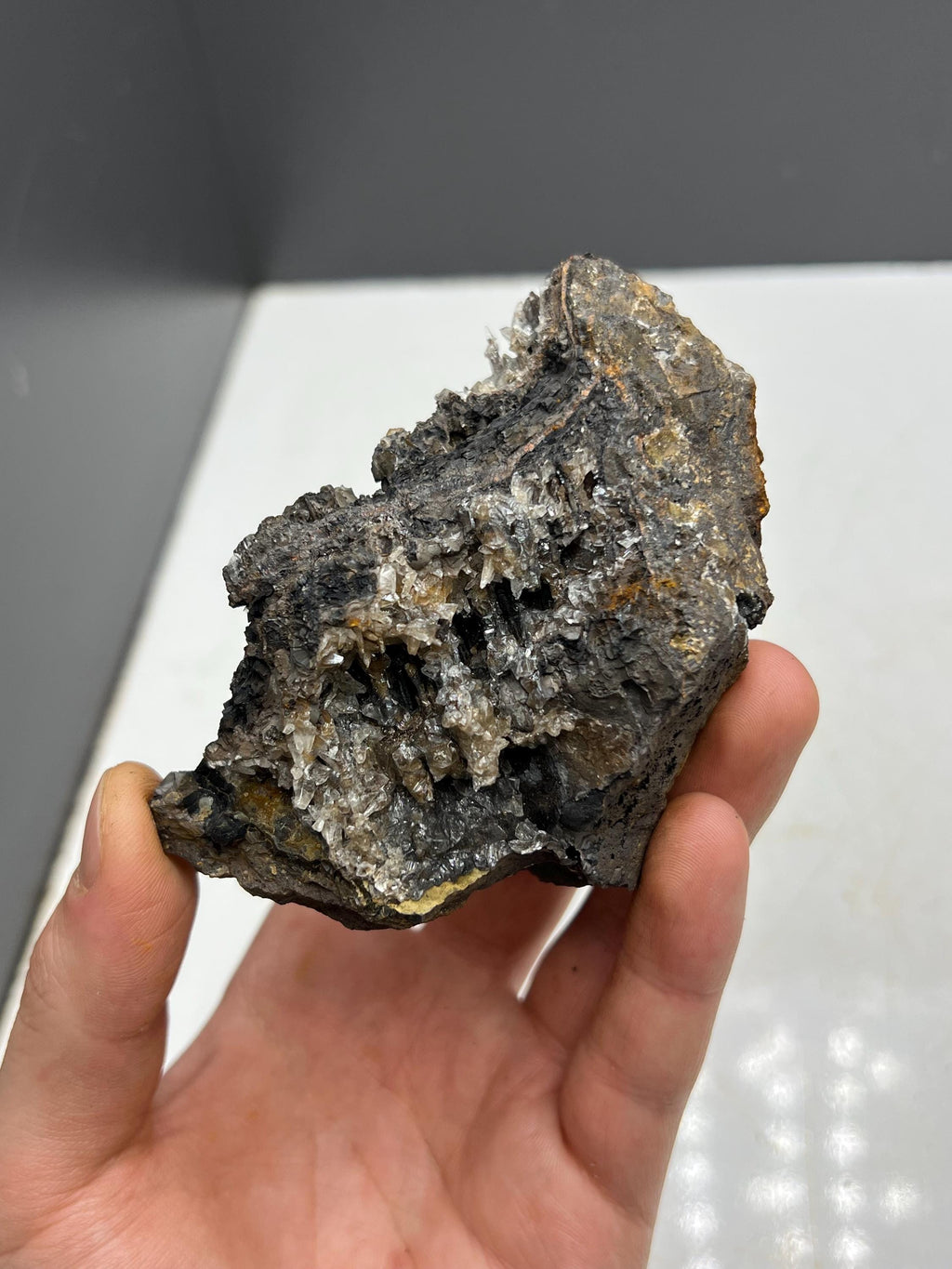 Very Special and Showy Crystal Calcite On Hematite Mineral, From Turkey, Special Collection Piece - Crystal Gemstone AE 