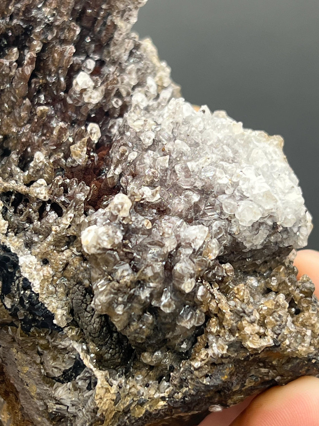 Museum Quality Crystal Calcite On Stalactite Hematite - Crystal Gemstone AE 
