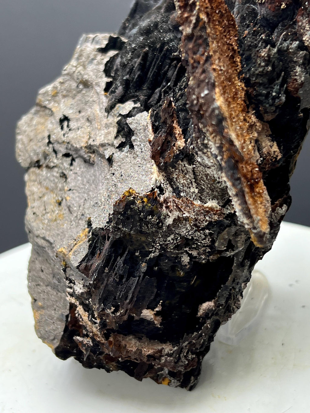 Very Showy Limonite And Specularite With Stalactite Goethite, For Special Collection - Crystal Gemstone AE 