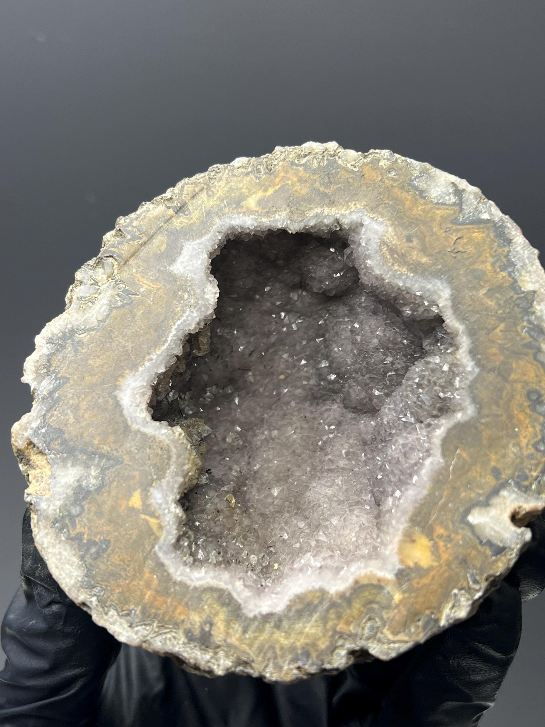 Cave Crystal Quartz With Agate Ball - Crystal Gemstone AE 