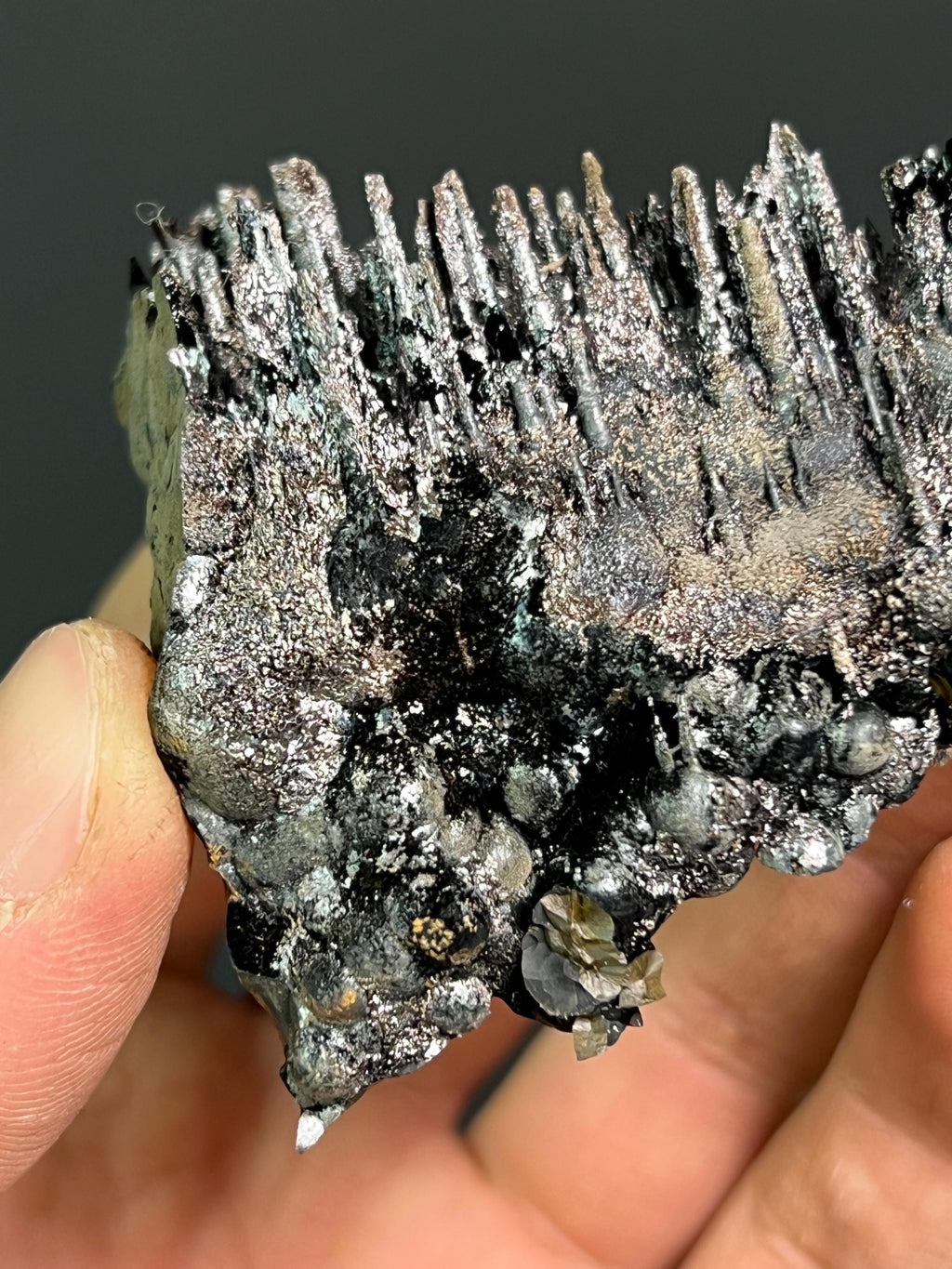 Specularite Goethite Stalactite Mineral Specimen, Starry Night Stone - Crystal Gemstone AE 