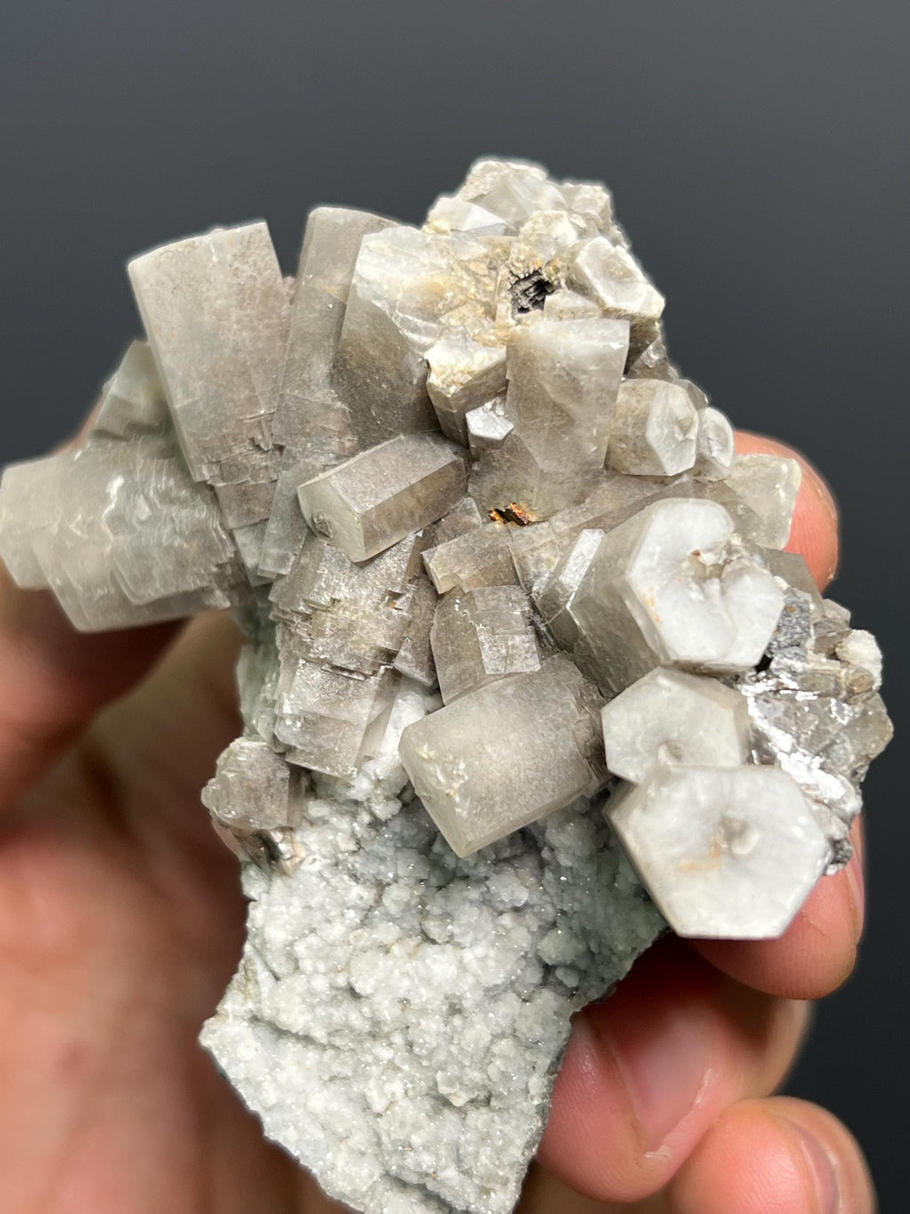 Hexagonal Columnar Calcite Crystal Cluster - China - Crystal Gemstone AE 