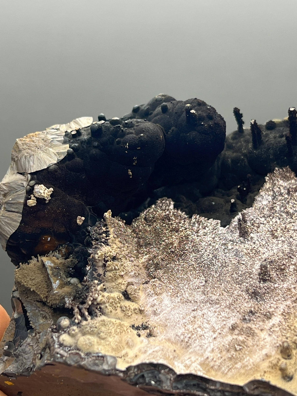 Very Special, Limonite And Specularite On Stalactite And Botryoidal Formed Goethite - Crystal Gemstone AE 