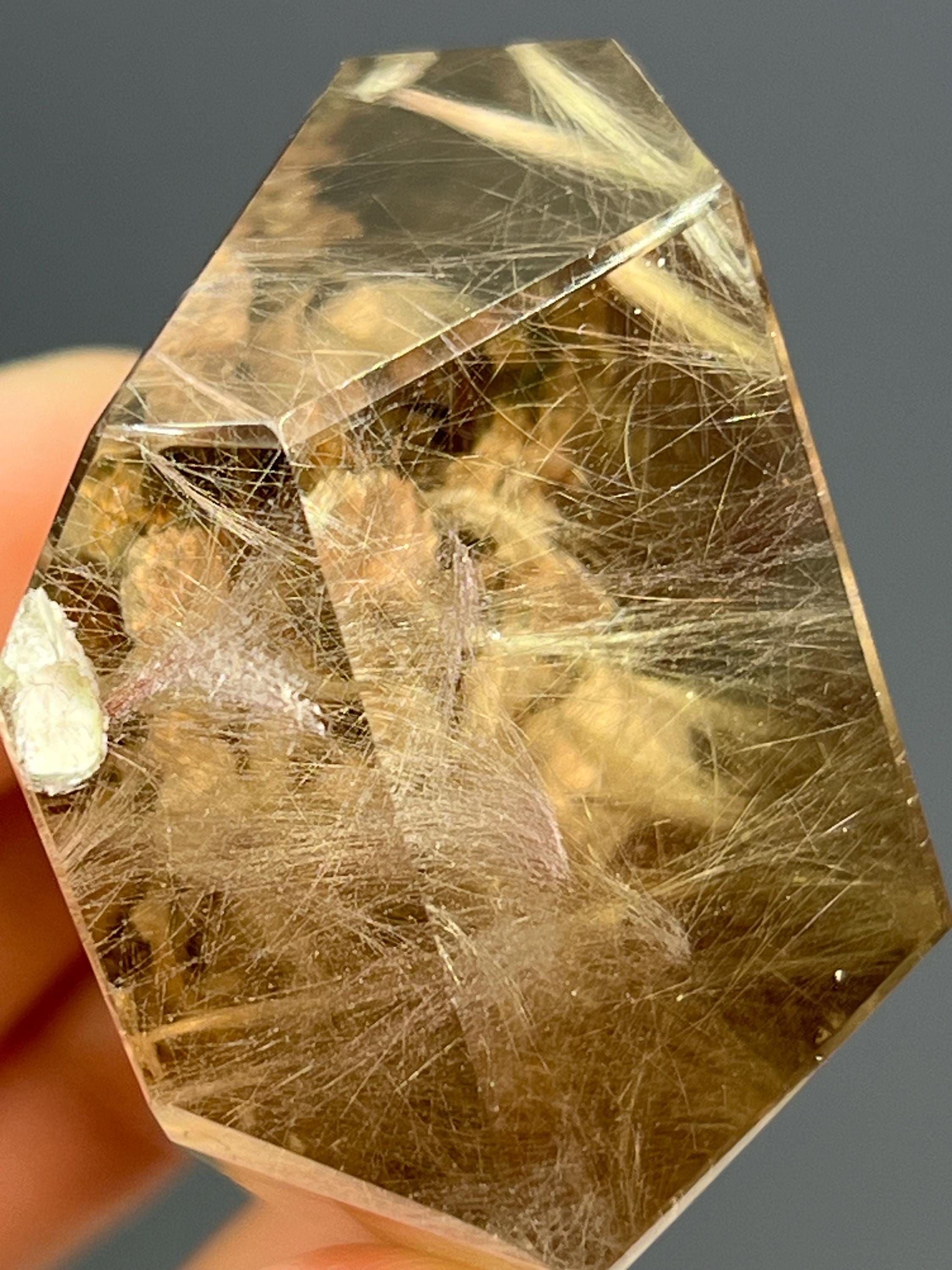 Top Grade, Calcite And Rutilated With Smoky Quartz - Crystal Gemstone AE 
