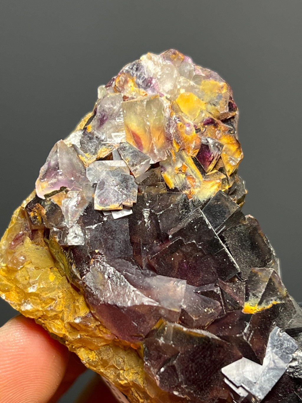 Dark Purple Fluorite Specimen, 216gram - Crystal Gemstone AE 