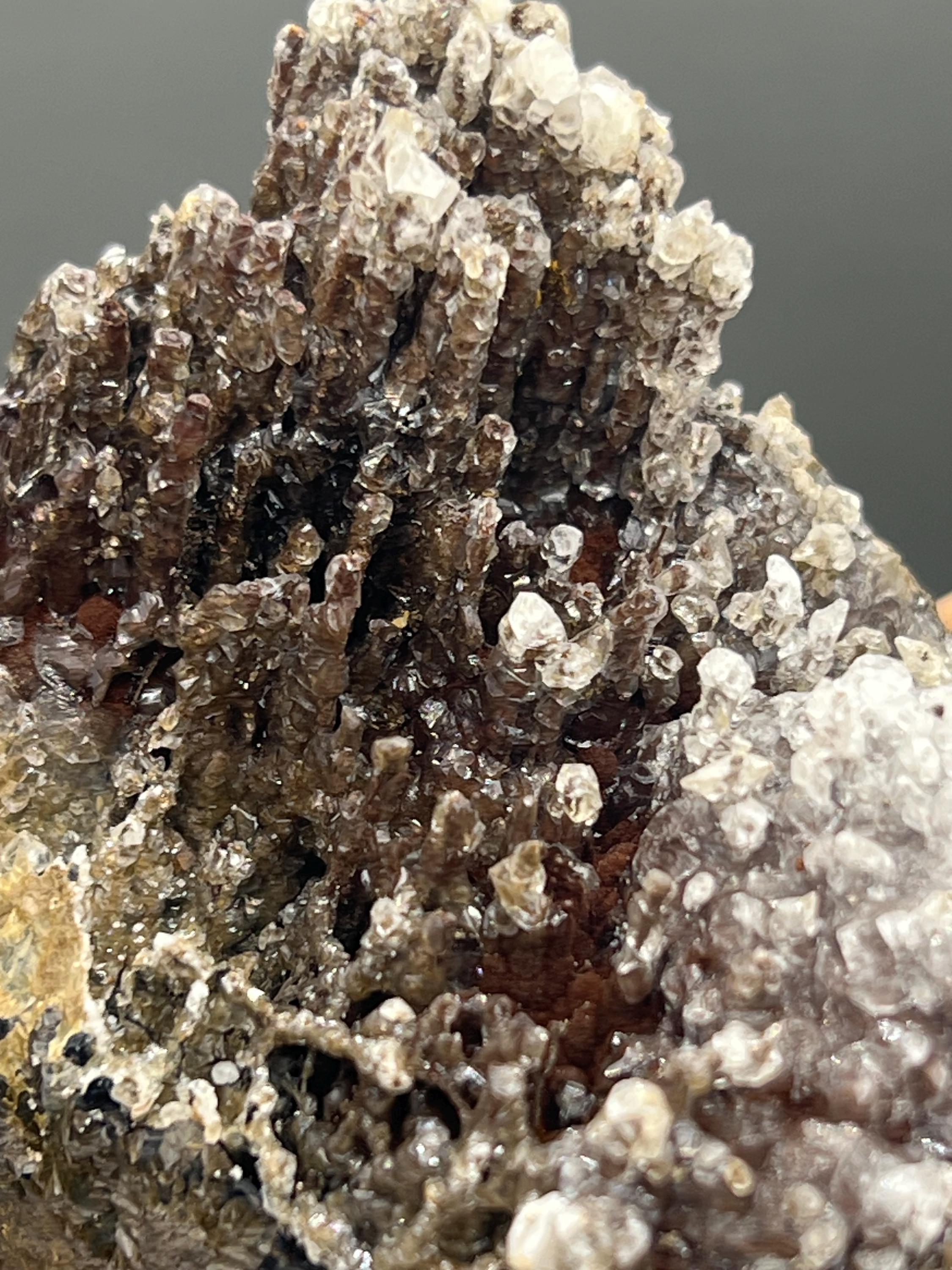 Museum Quality Crystal Calcite On Stalactite Hematite - Crystal Gemstone AE 