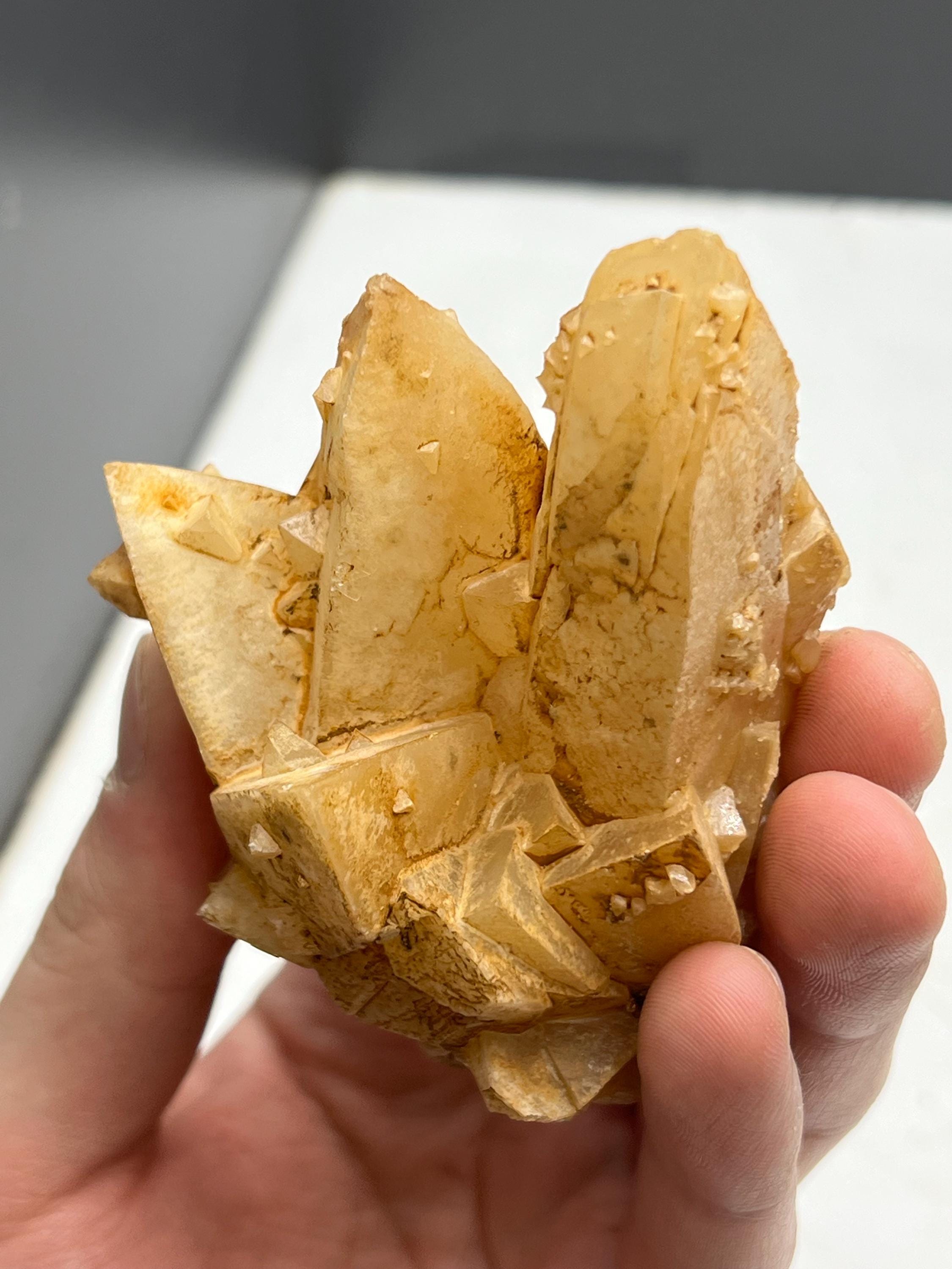 Orange Crystal Calcite Mineral, From Turkey - Crystal Gemstone AE 