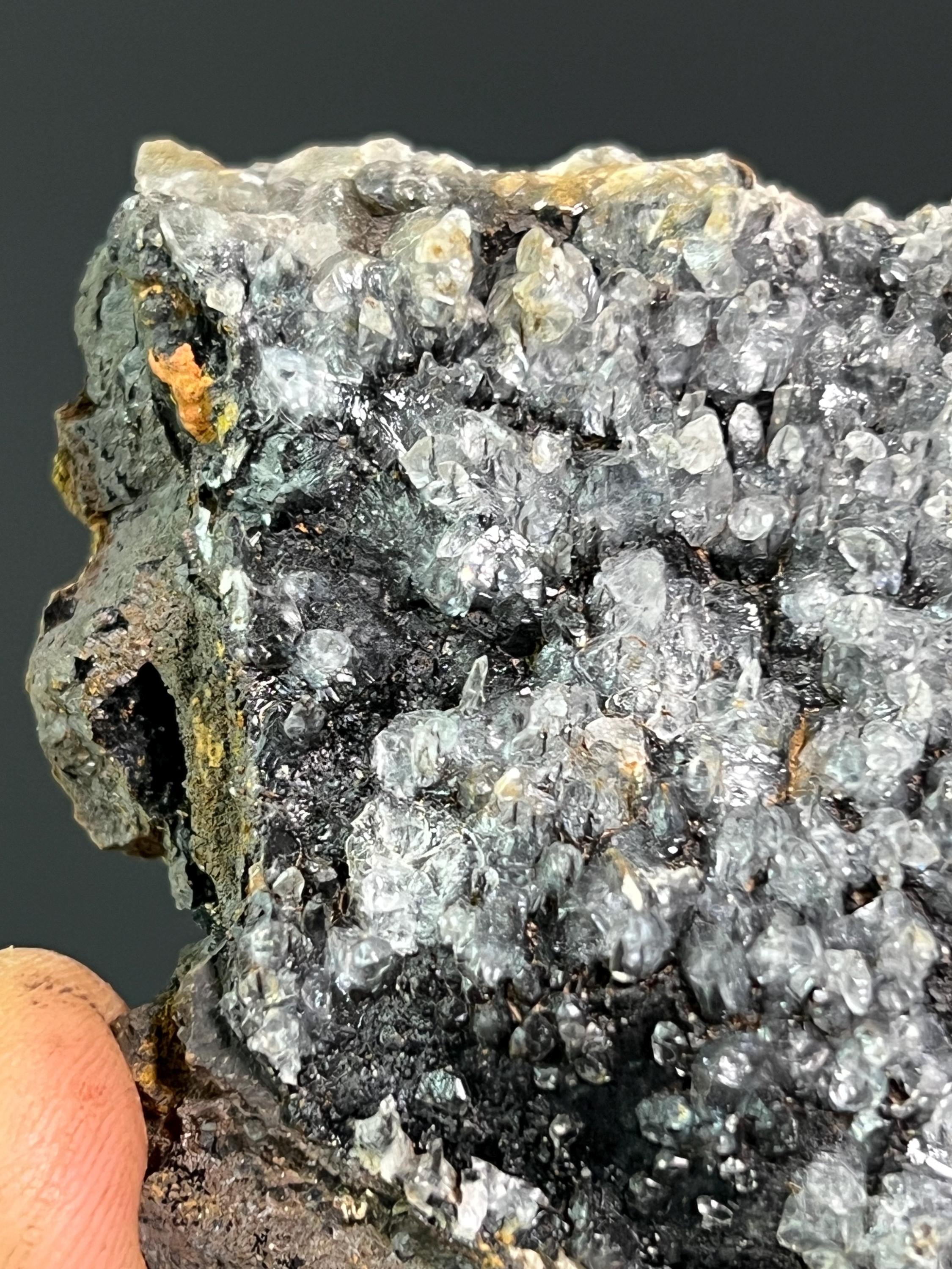 Crystal Calcite On Small Stalactites Goethite - Crystal Gemstone AE 