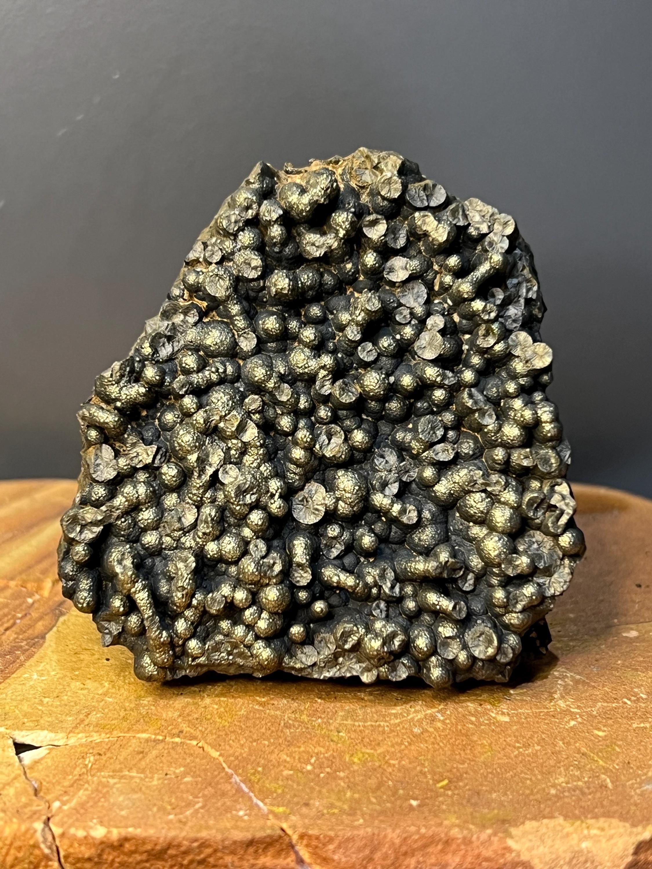 Very Showy Golden Color Botryoidal Goethite Specimen, For Special Collection - Crystal Gemstone AE 
