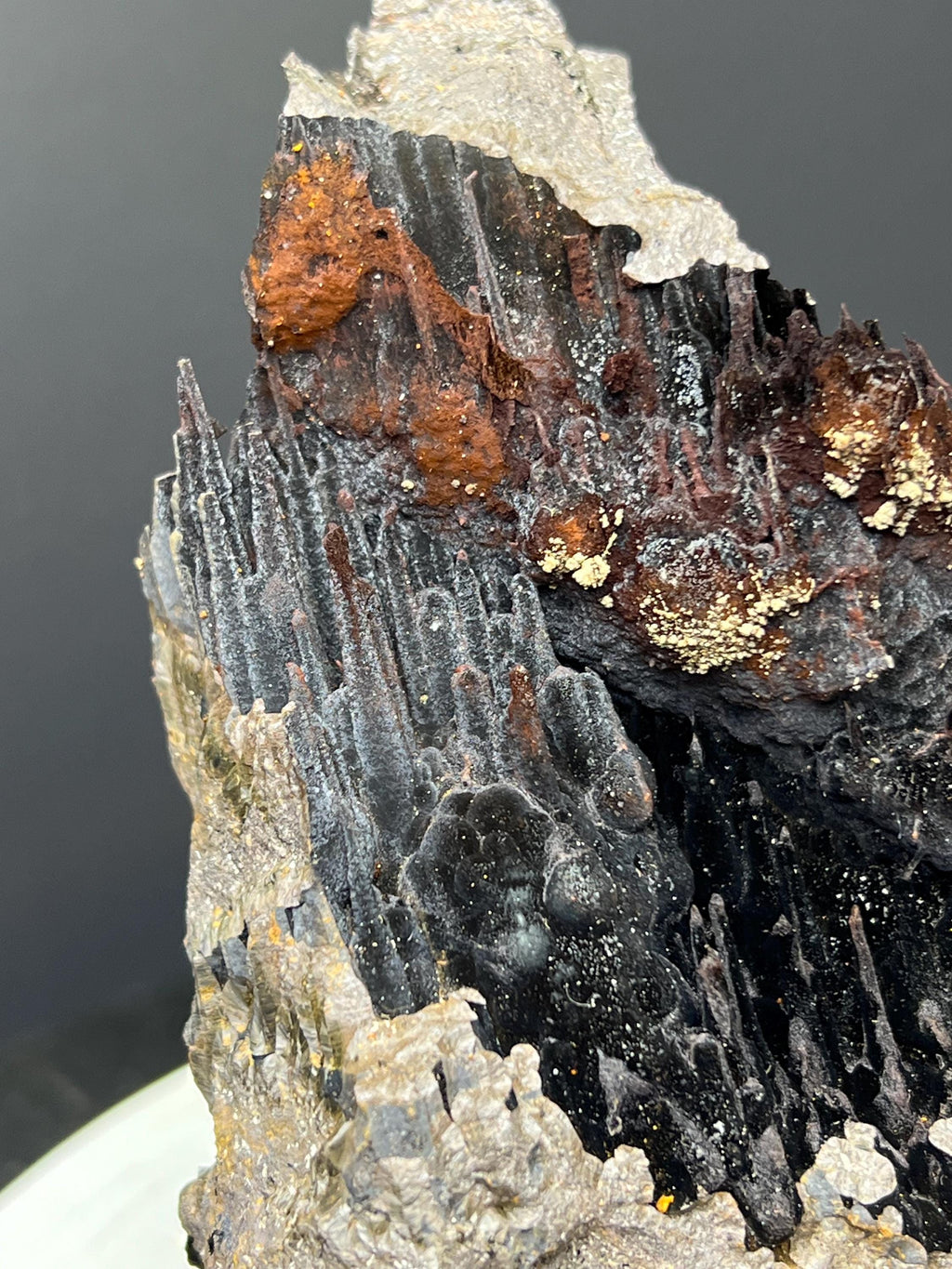 Very Showy Limonite And Specularite With Stalactite Goethite, For Special Collection - Crystal Gemstone AE 