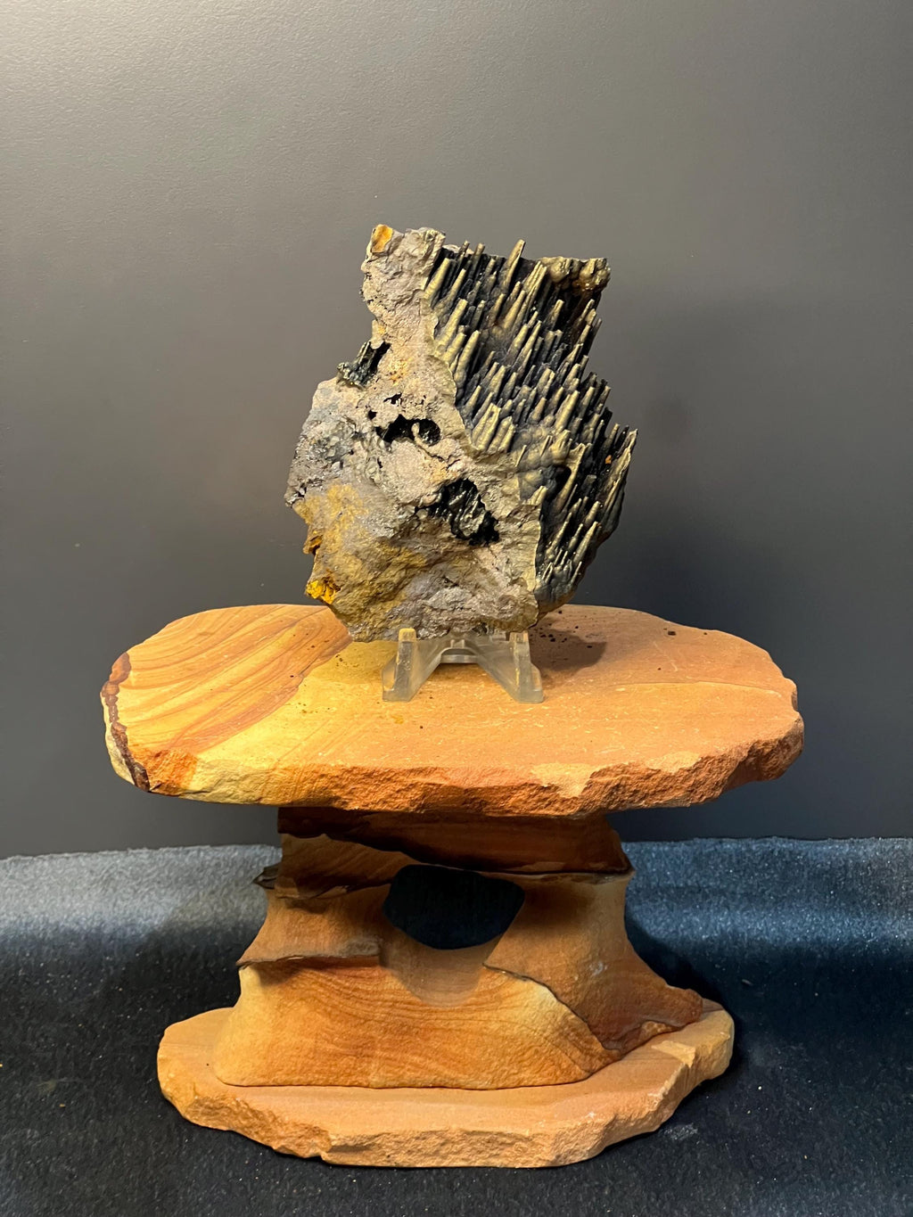 Museum Quality! Very Special Golden Color Stalactite Goethite Specimen - Crystal Gemstone AE 