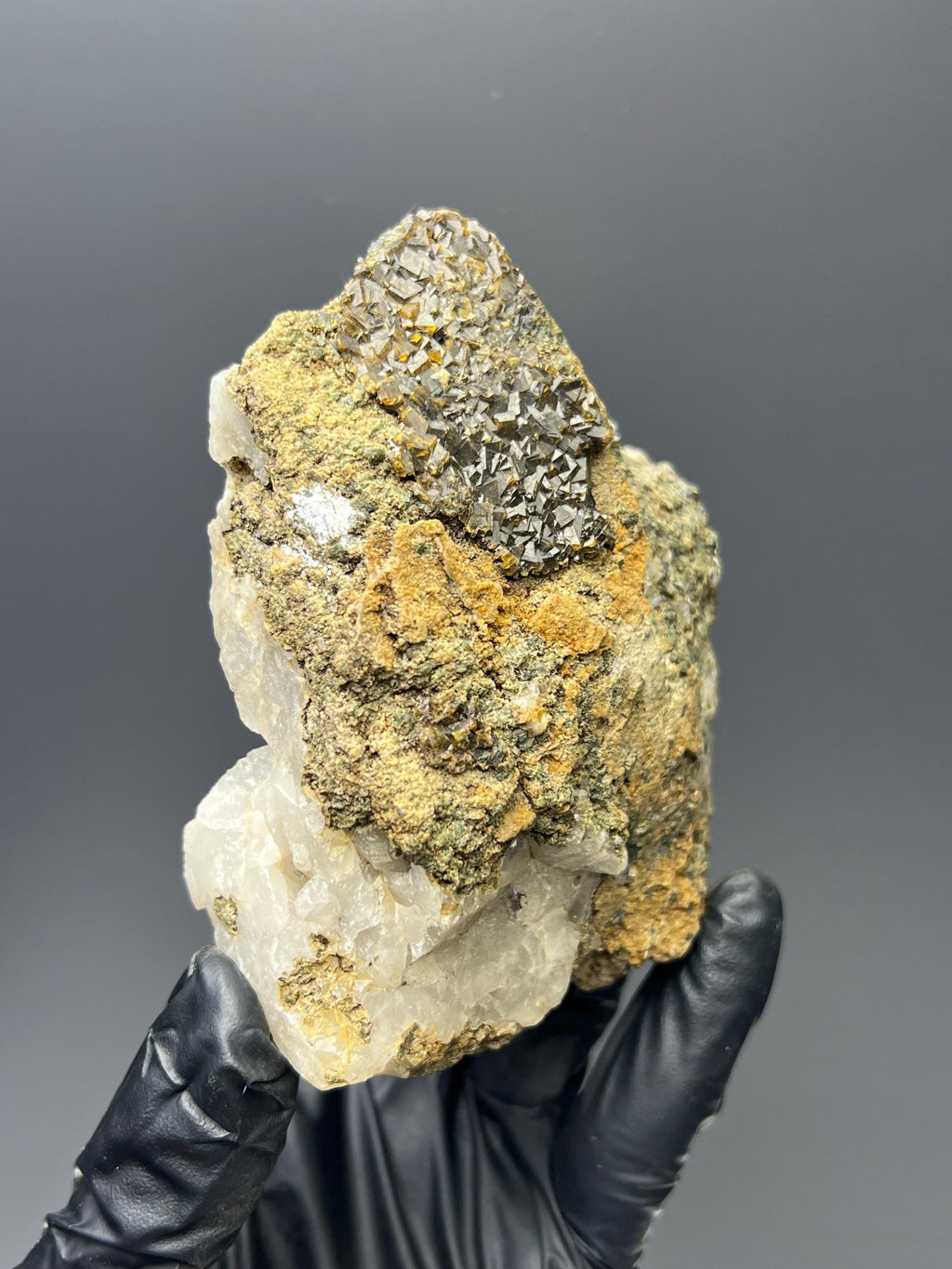 Melanite Garnet & Quartz - Crystal Gemstone AE 