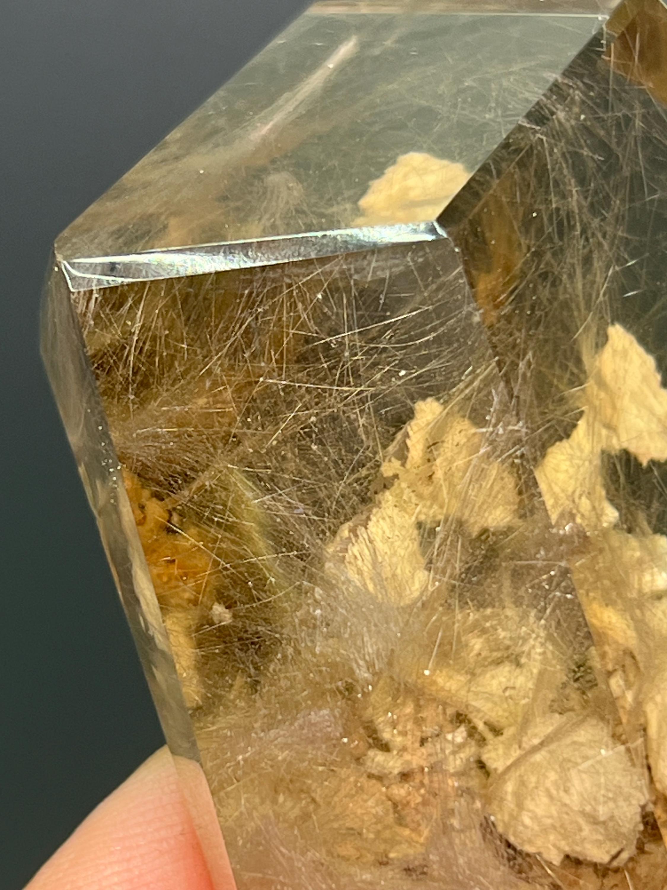 Top Grade, Calcite And Rutilated With Smoky Quartz - Crystal Gemstone AE 