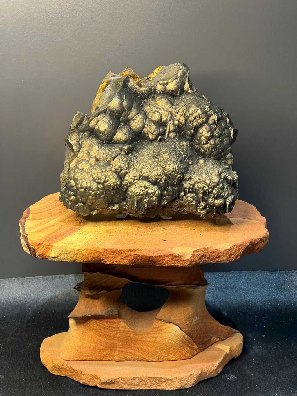 Museum Quality! Very Special Small Stalactites With Golden Color Botryoidal Goethite Specimen - Crystal Gemstone AE 
