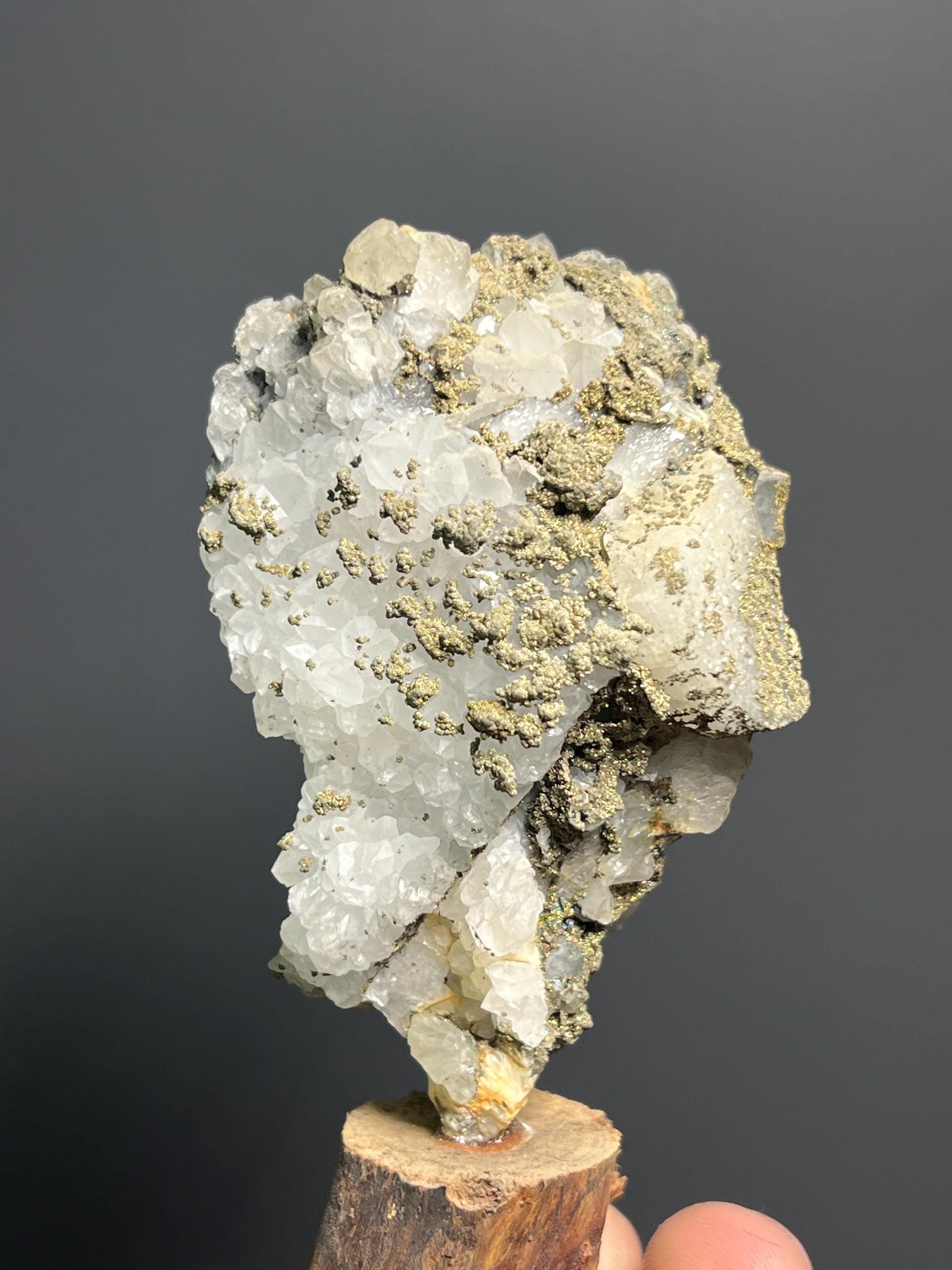 Pyrite On Crystal Quartz Specimen, 100gram - Crystal Gemstone AE 