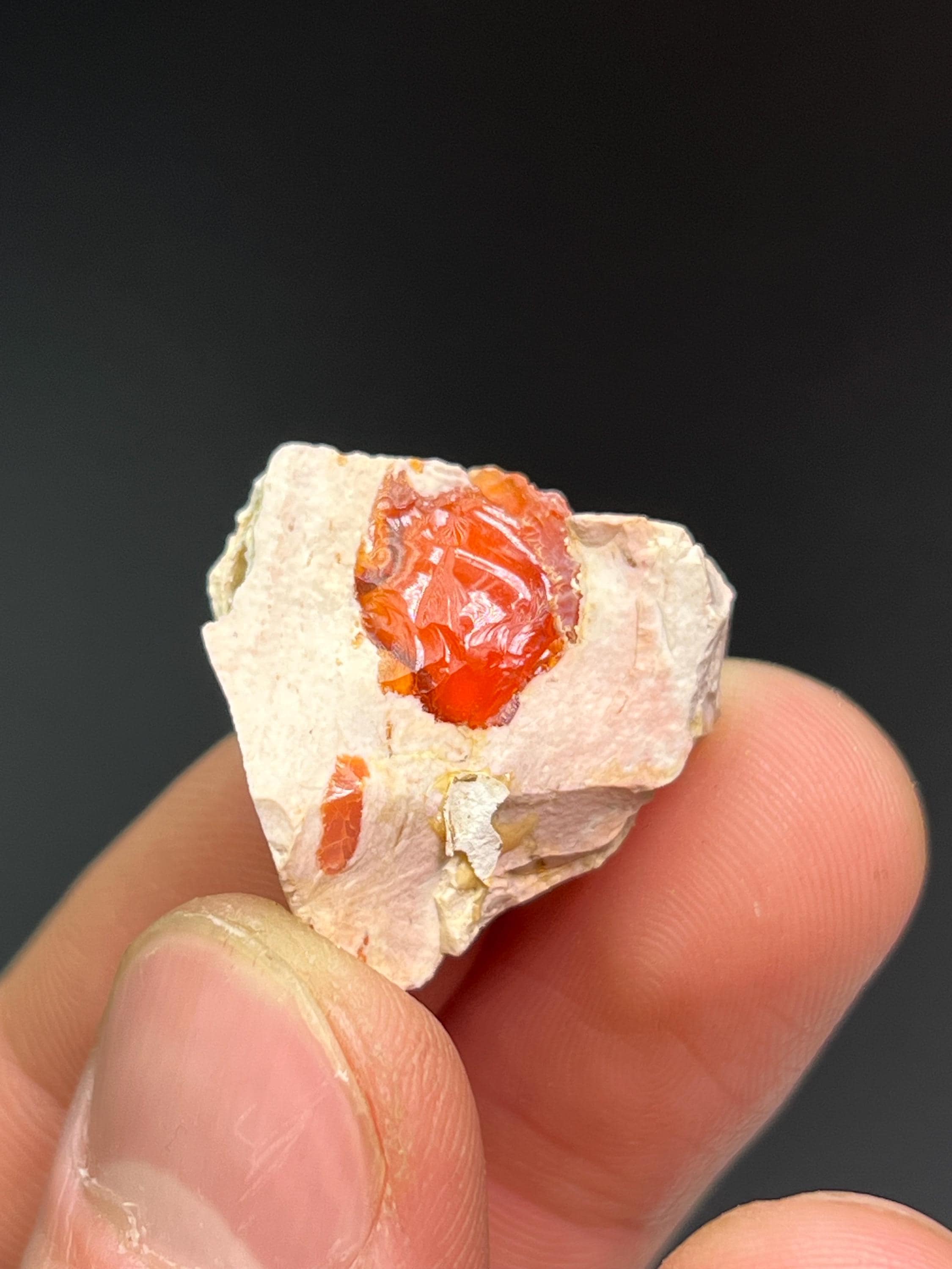Fire Opal Specimen - Crystal Gemstone AE 