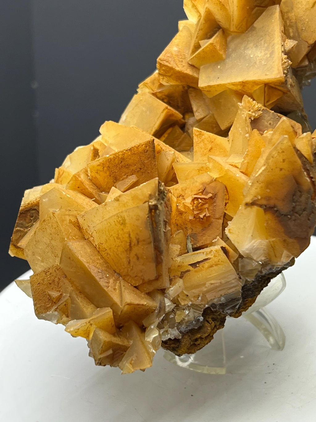 Very Special Orange Crystal Calcite Specimen - Crystal Gemstone AE 