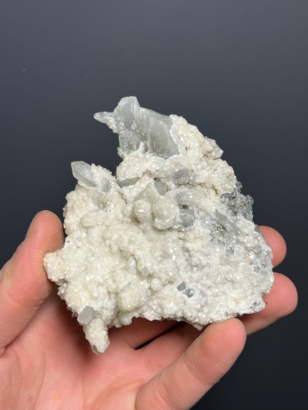 Calcite, Galena And Pyrite With Crystal Quartz - Turkey - Crystal Gemstone AE 