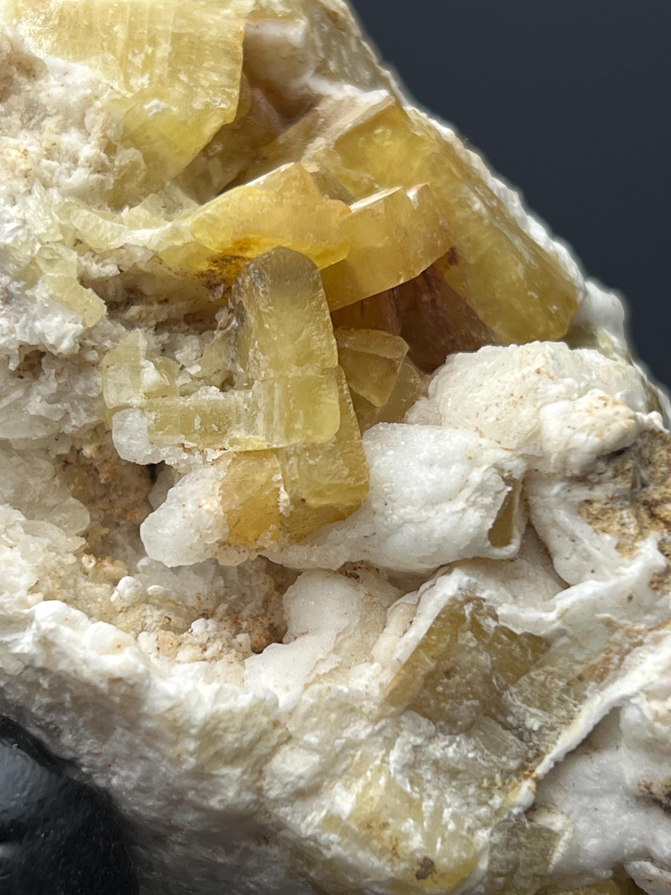 Yellow Barite Specimen - Crystal Gemstone AE 