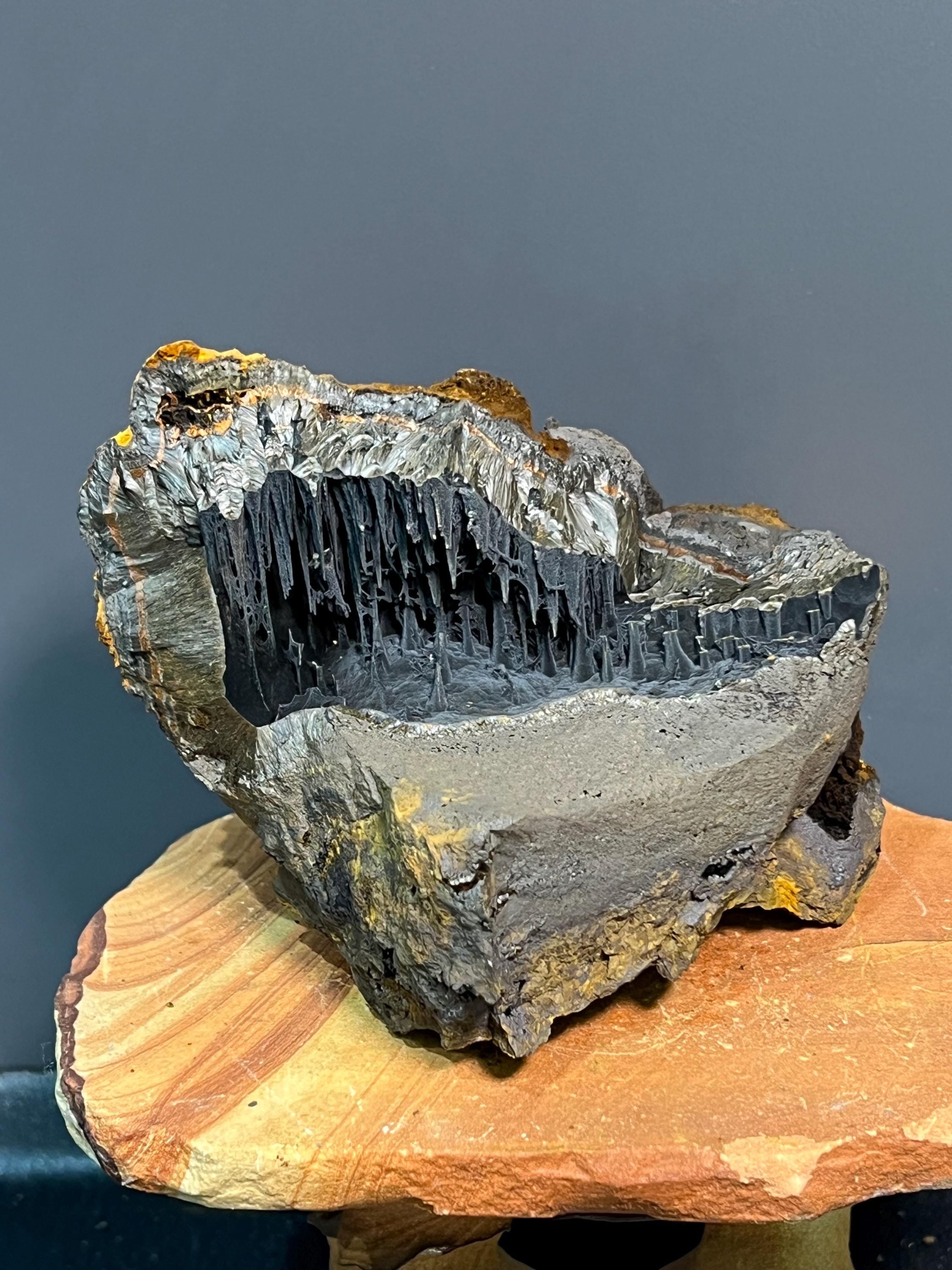 Museum Grade Cave Shaped Velvet Function Stalactite Goethite, For Special Collection - Crystal Gemstone AE 
