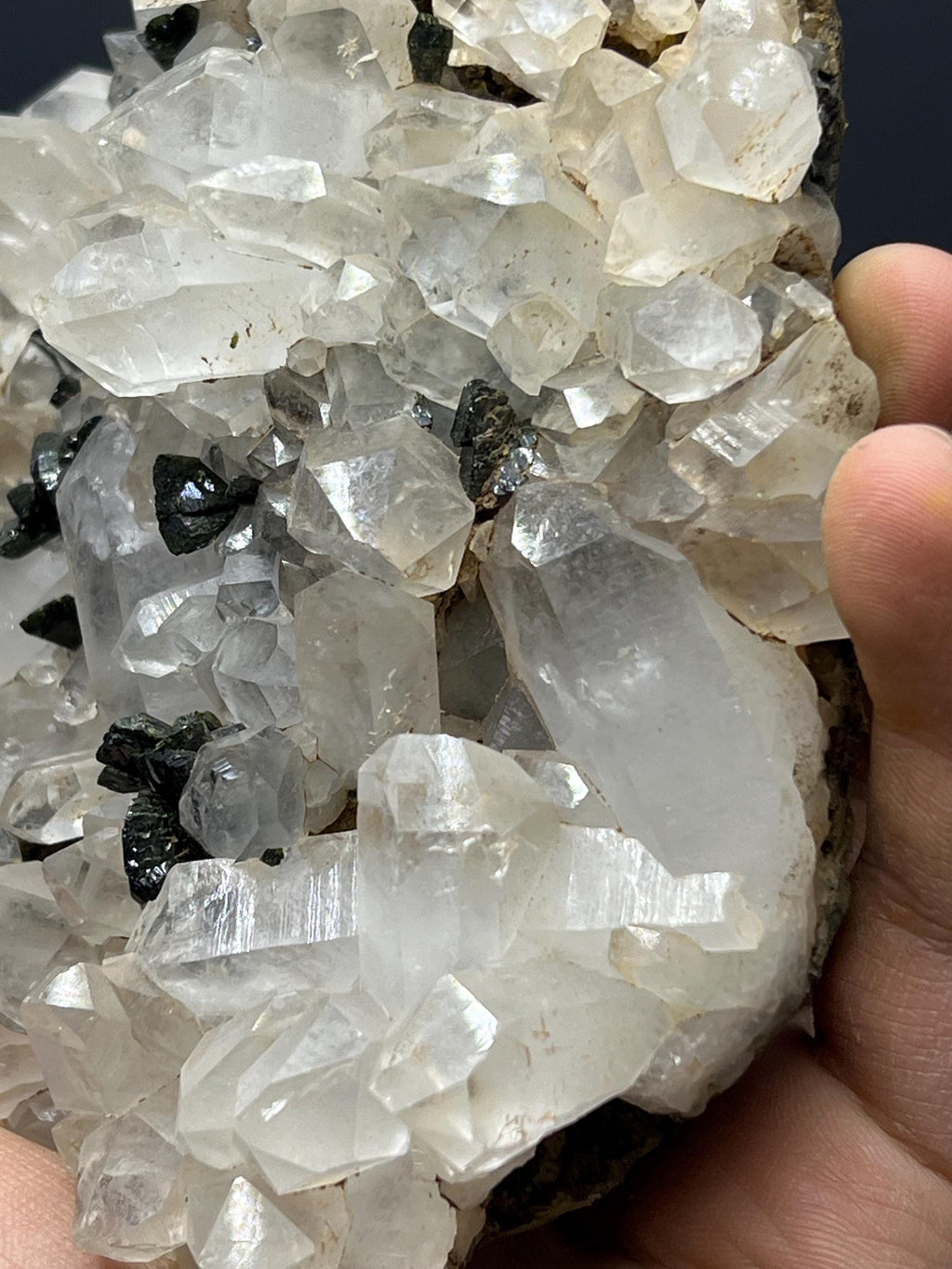 Epidote Quartz Specimen - Crystal Gemstone AE 