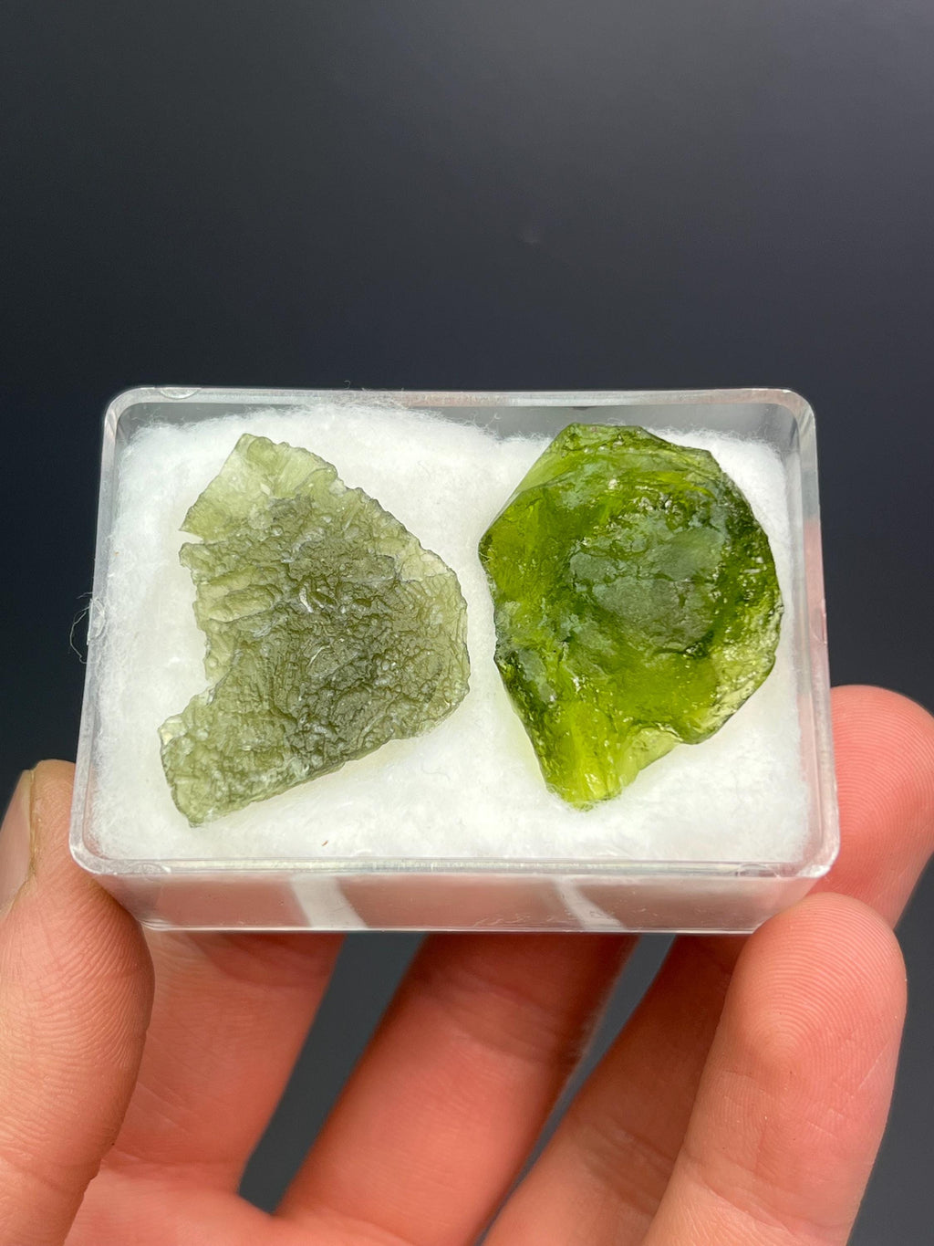 2 Pieces Moldavite Specimens - Crystal Gemstone AE 