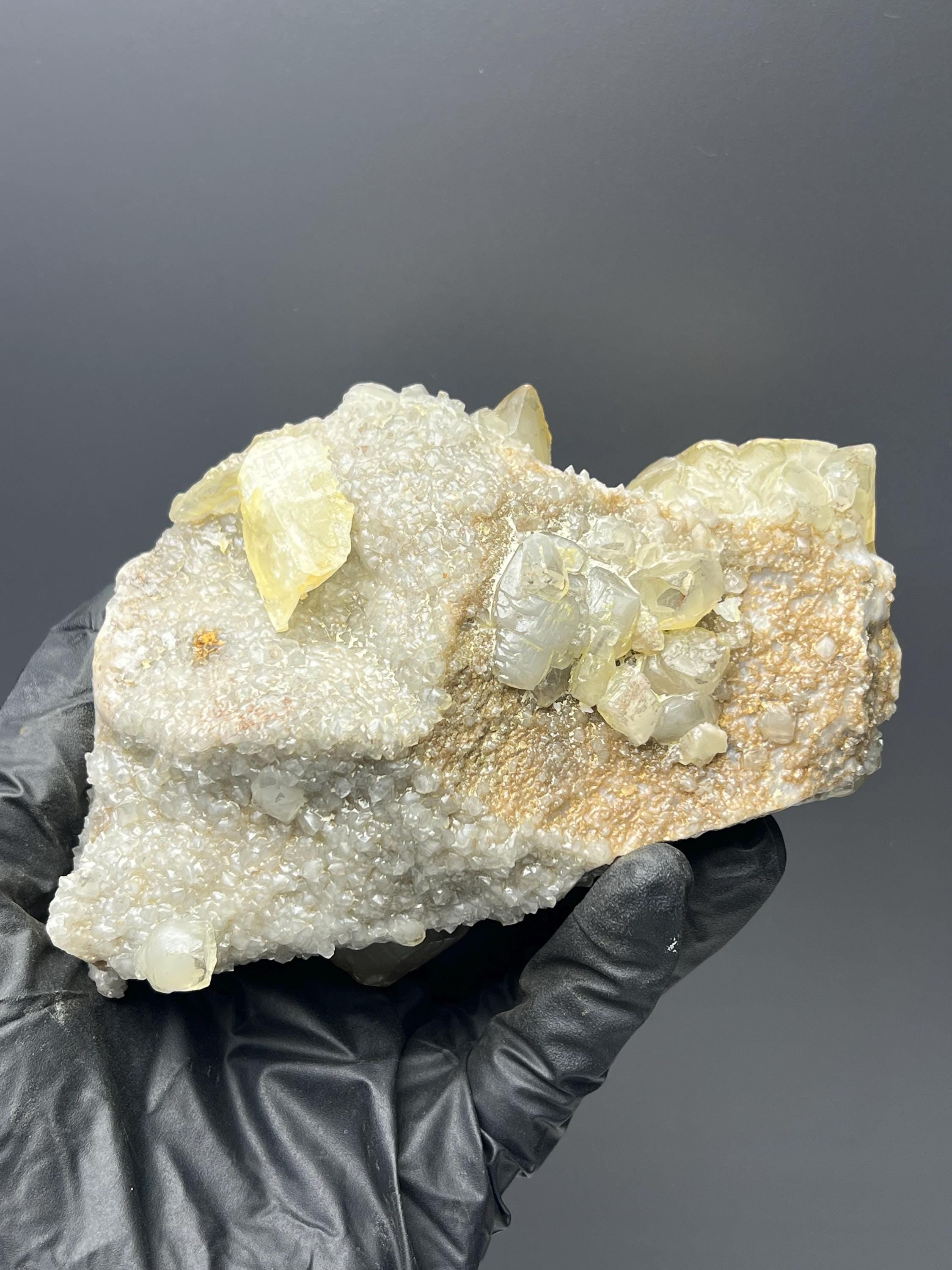 Dogtooth Calcite Specimen: Golden Yellow Crystal, Turkey - Crystal Gemstone AE 