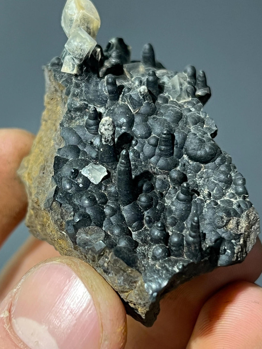 Very Special Museum Quality Cubic Crystal Calcite On Stalactite Goethite - Crystal Gemstone AE 